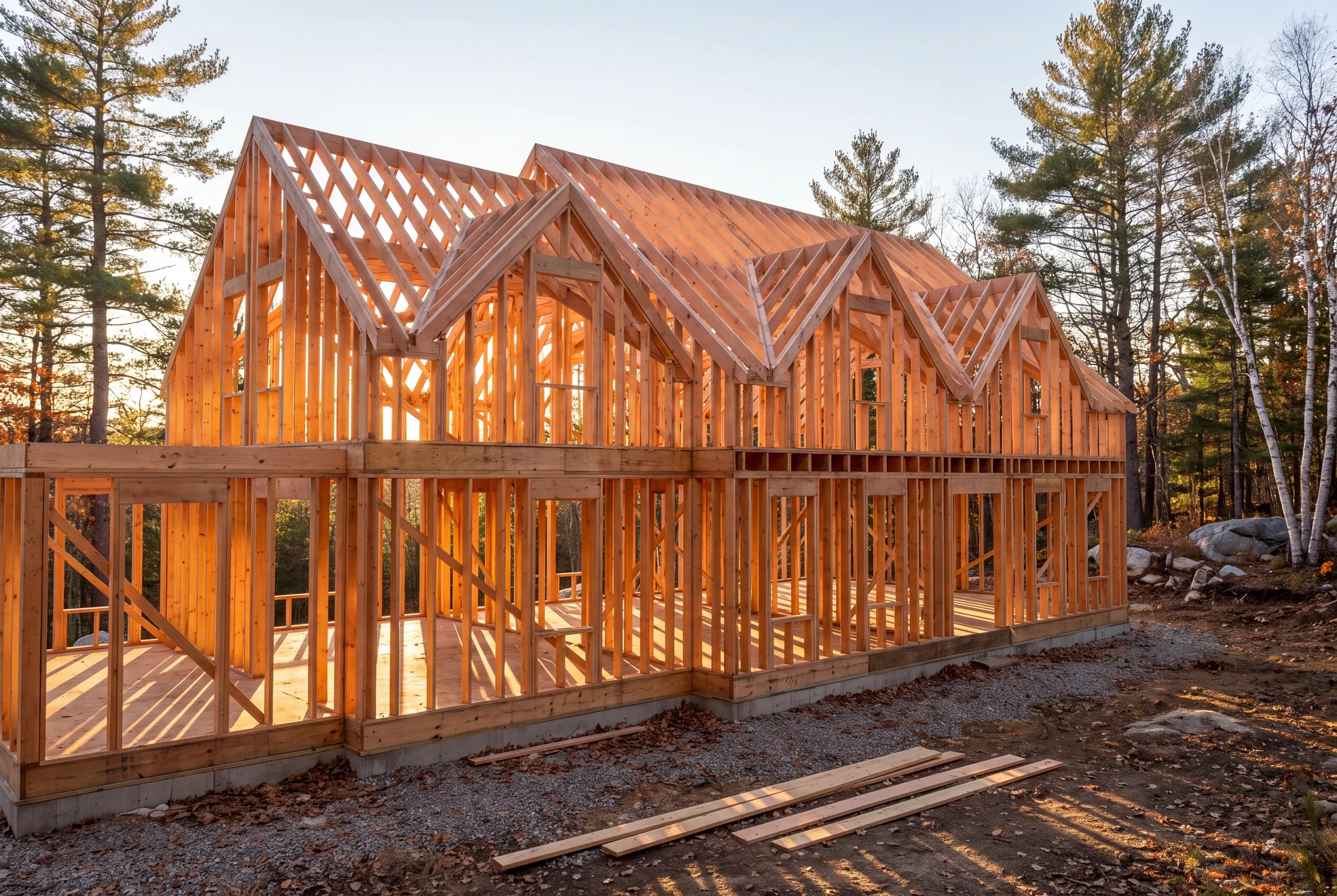 Brunswick bathroom near Bowdoin opened to original framing
