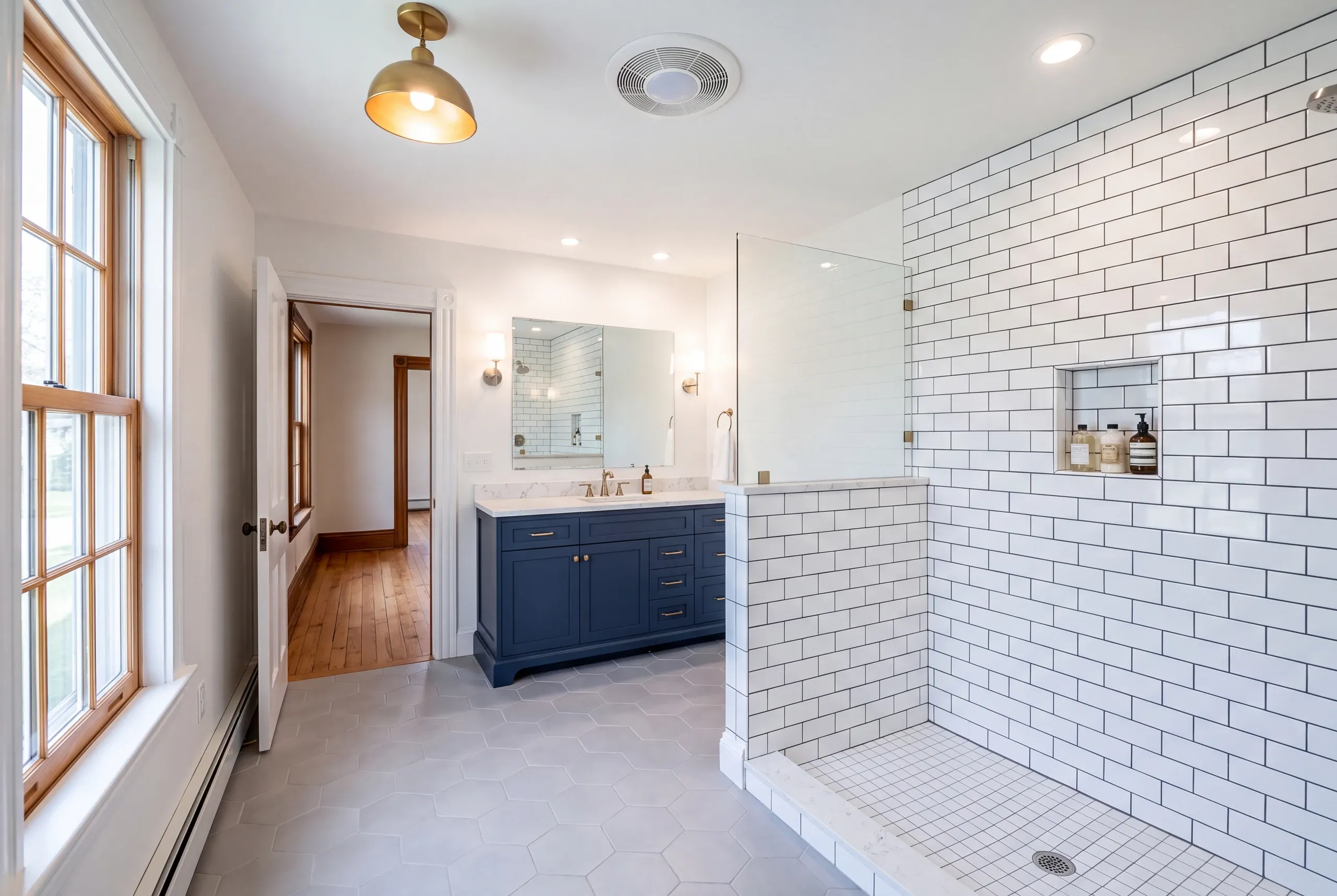 Bathroom remodeling Gardiner, ME project in a historic home near the Common