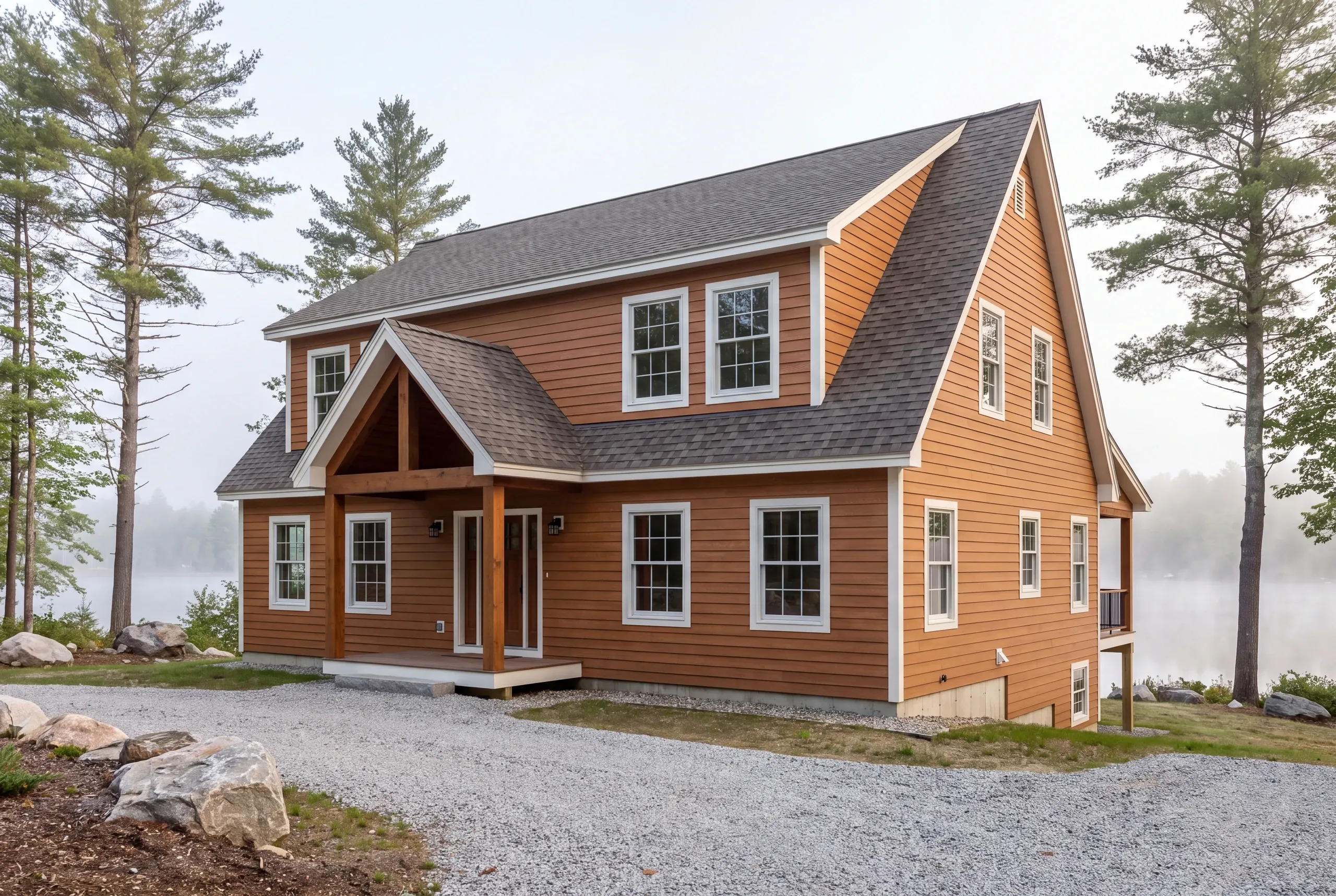 Completed year-round home with metal roof near South China village