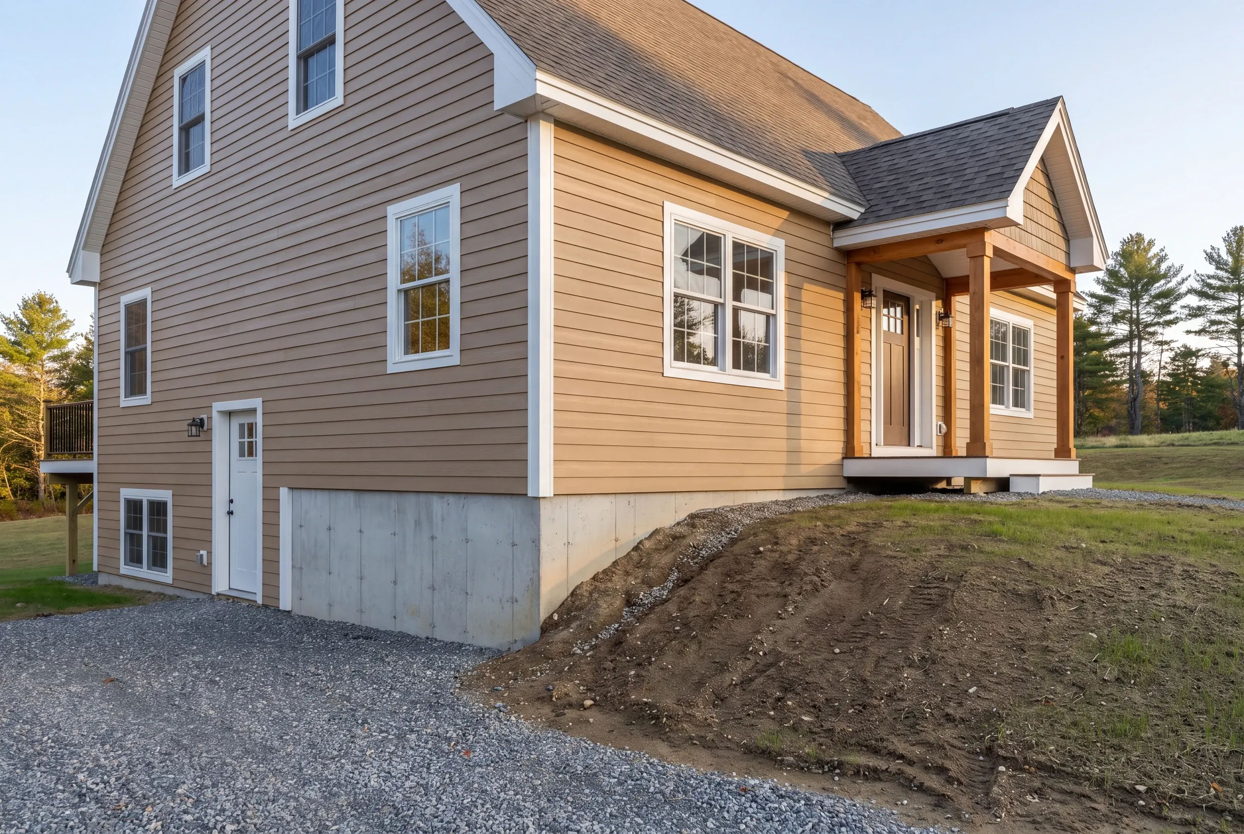 Full frost-depth foundation poured on a Kennebec County building lot