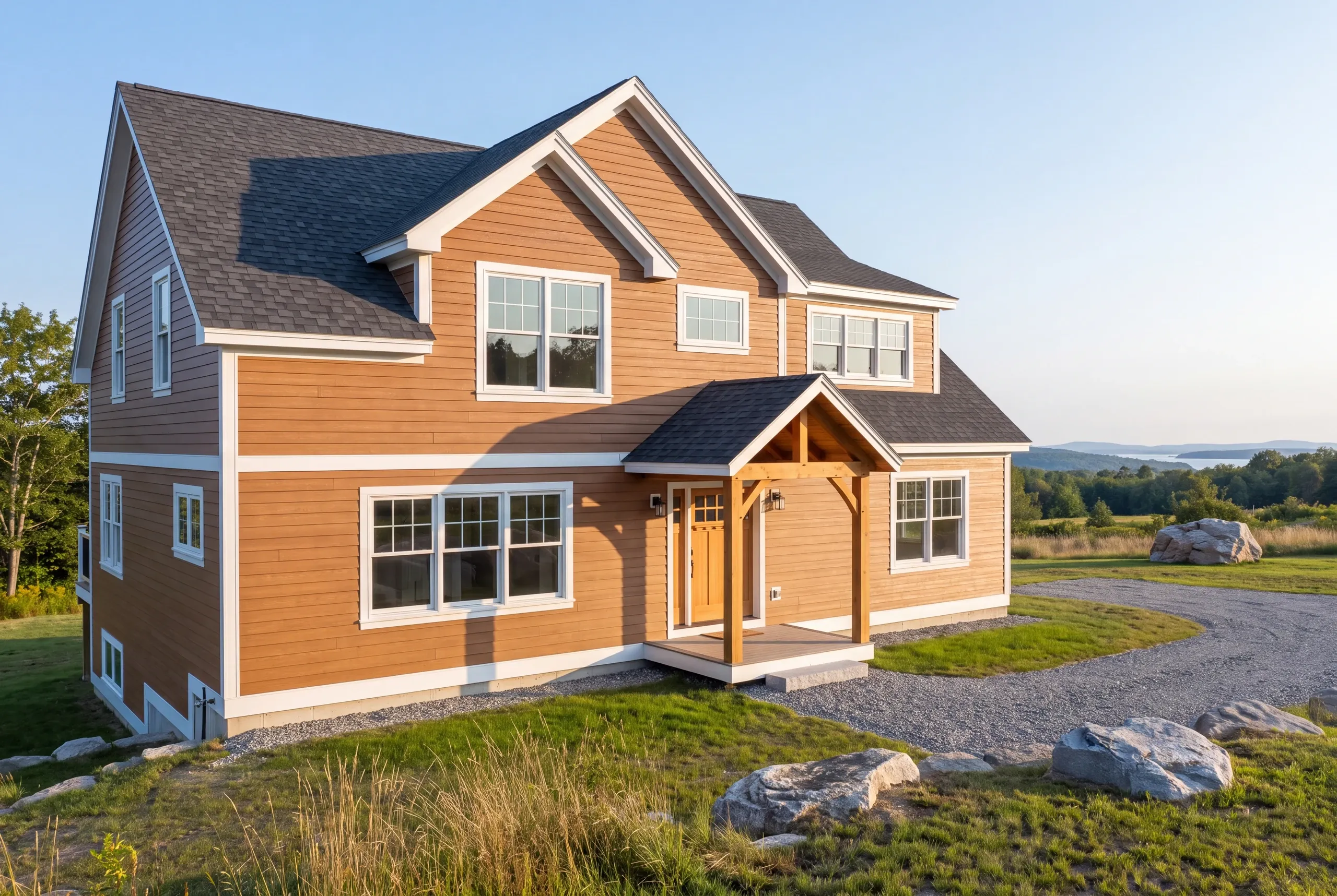 Builder walking a building lot with homeowners before design begins