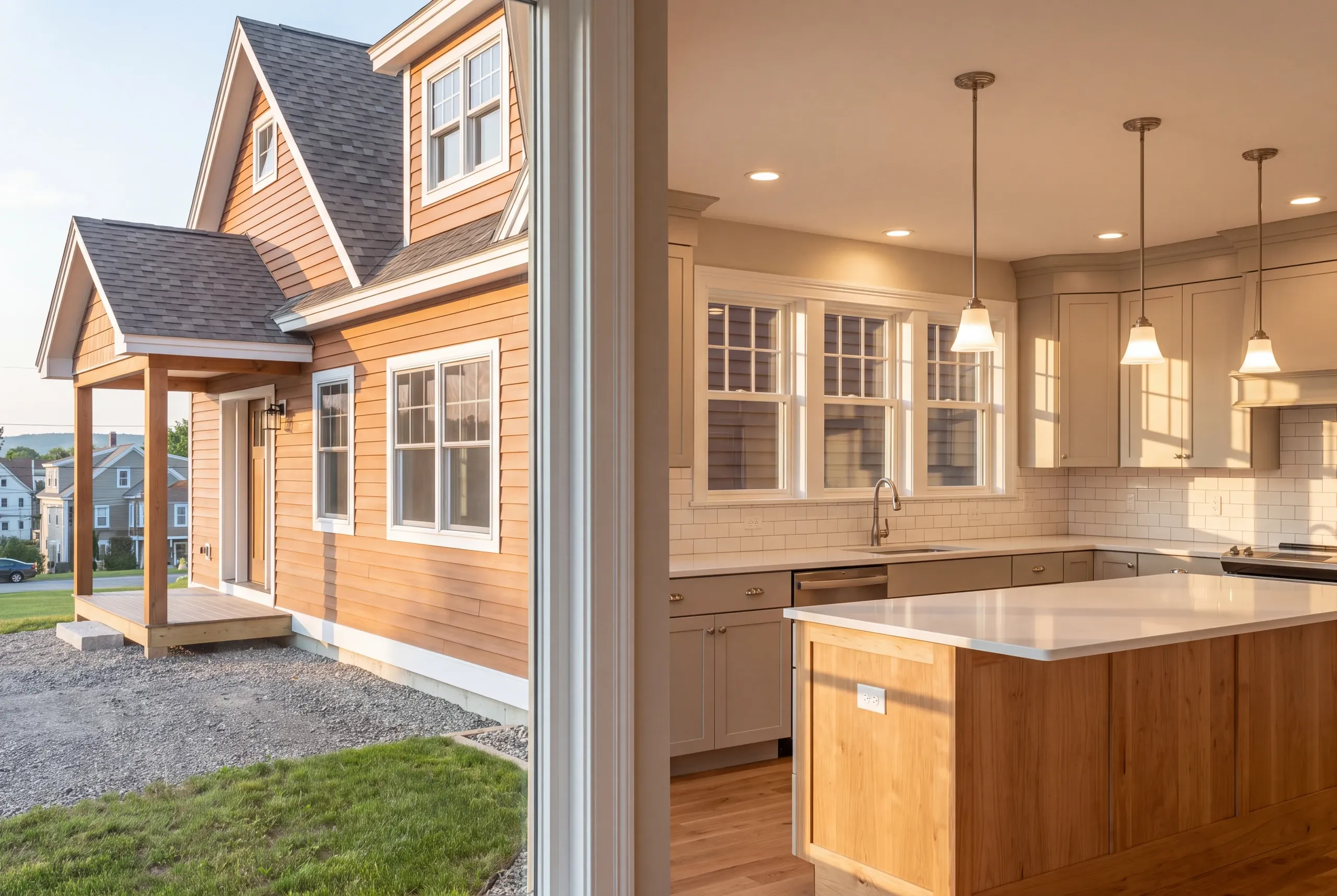 Bright open kitchen in a newly completed Lewiston home