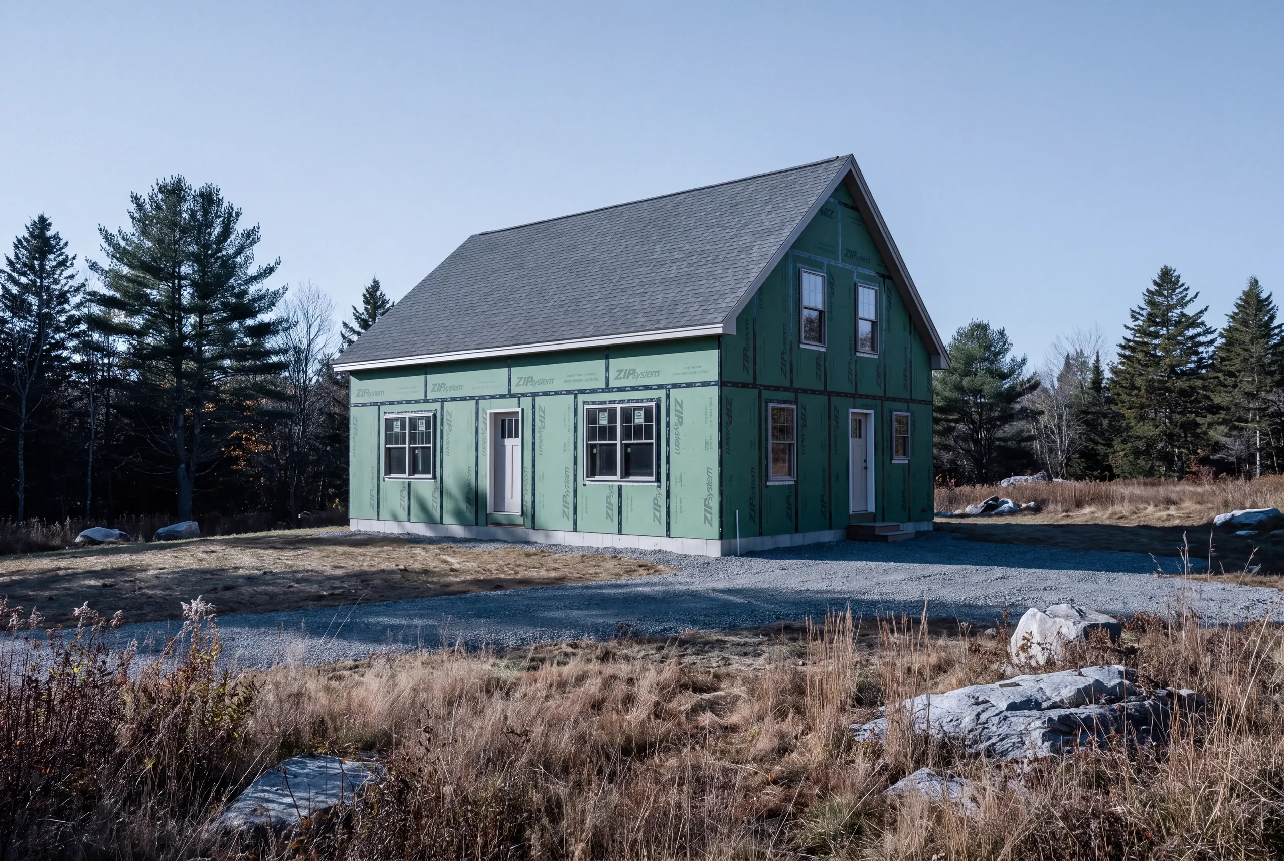 Builder and homesteaders siting a house on acreage near Sheepscot Pond