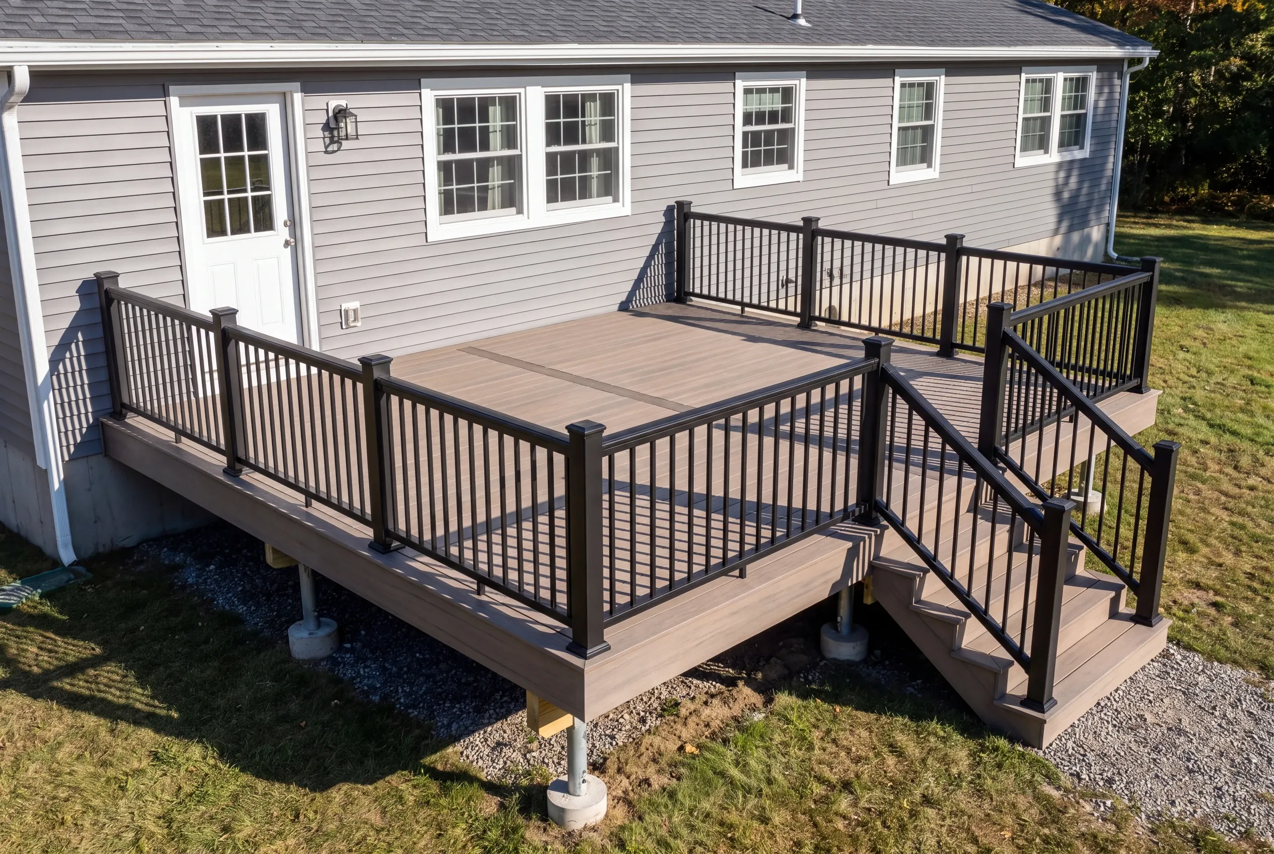 Four-foot footing set in sandy river-terrace soil on a Fairfield lot