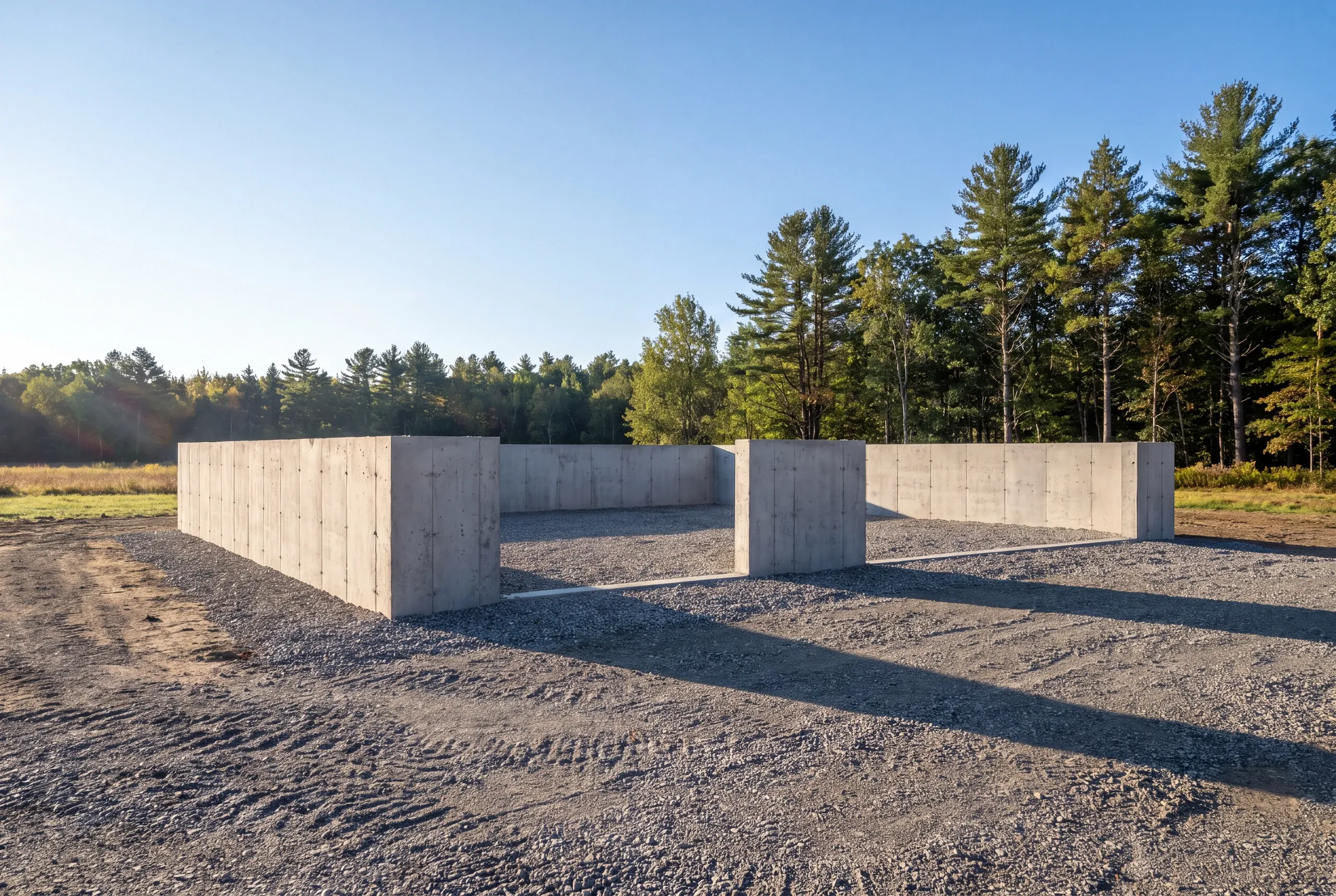 Garage builder Augusta, ME crew framing a two-bay detached garage on a Kennebec valley lot
