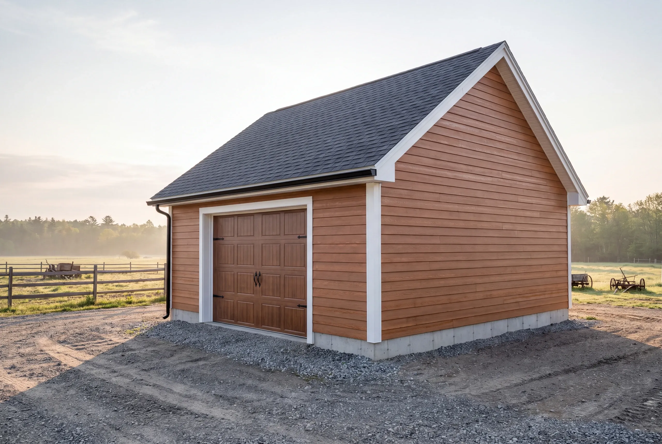 Builder walking a Clinton farm property to site a new outbuilding