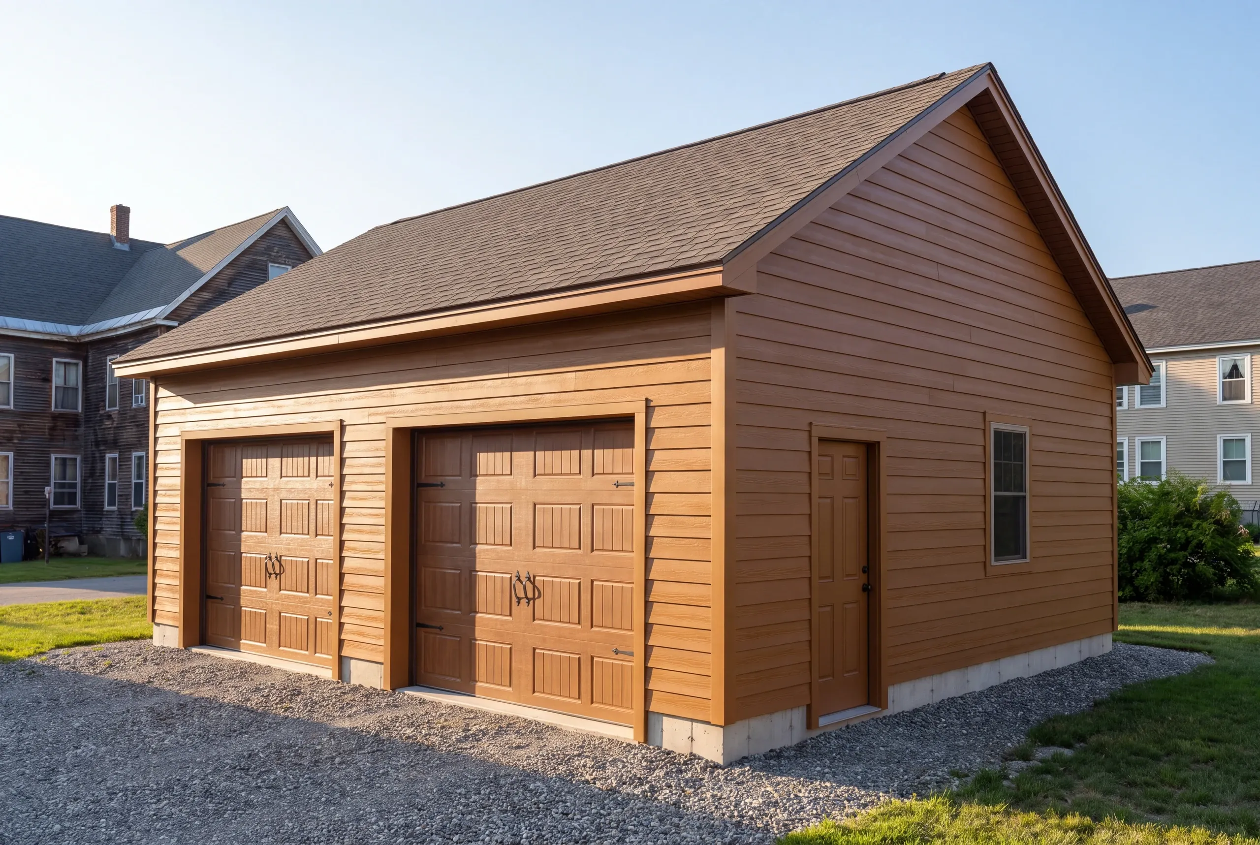 Builder measuring setbacks between a Waterville garage footprint and the property line