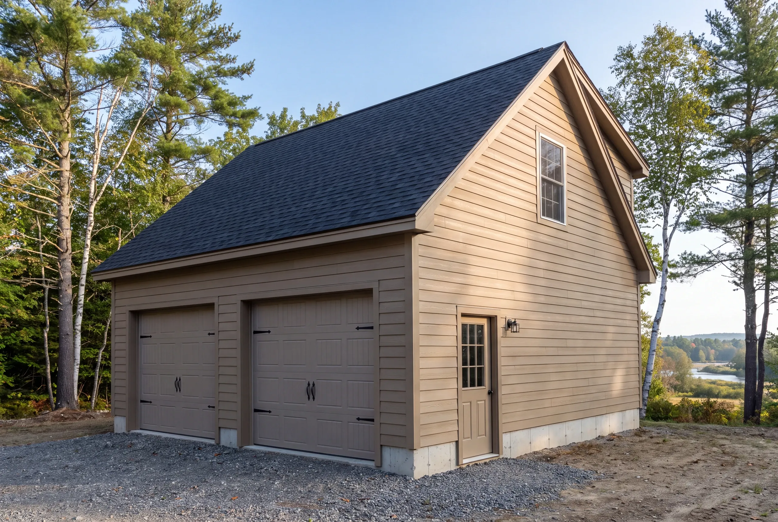 Garage builder Winslow, ME crew pouring a frost wall for a detached garage near the Sebasticook