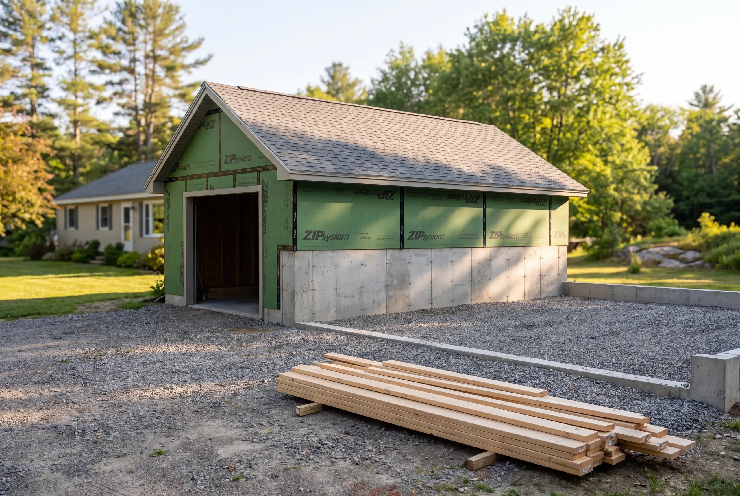 Attached one-bay garage on a Winslow ranch being widened to two bays