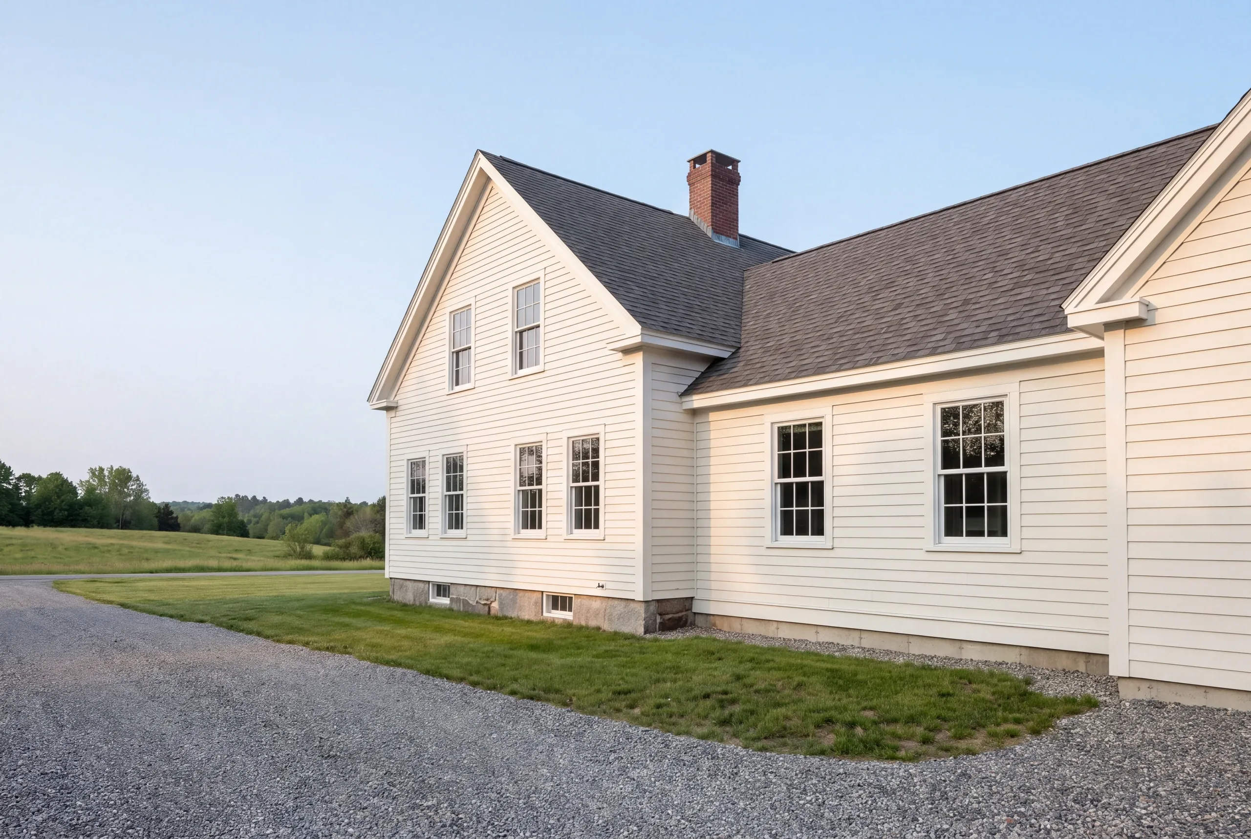 Finished addition on an Alna, Maine home, wide view
