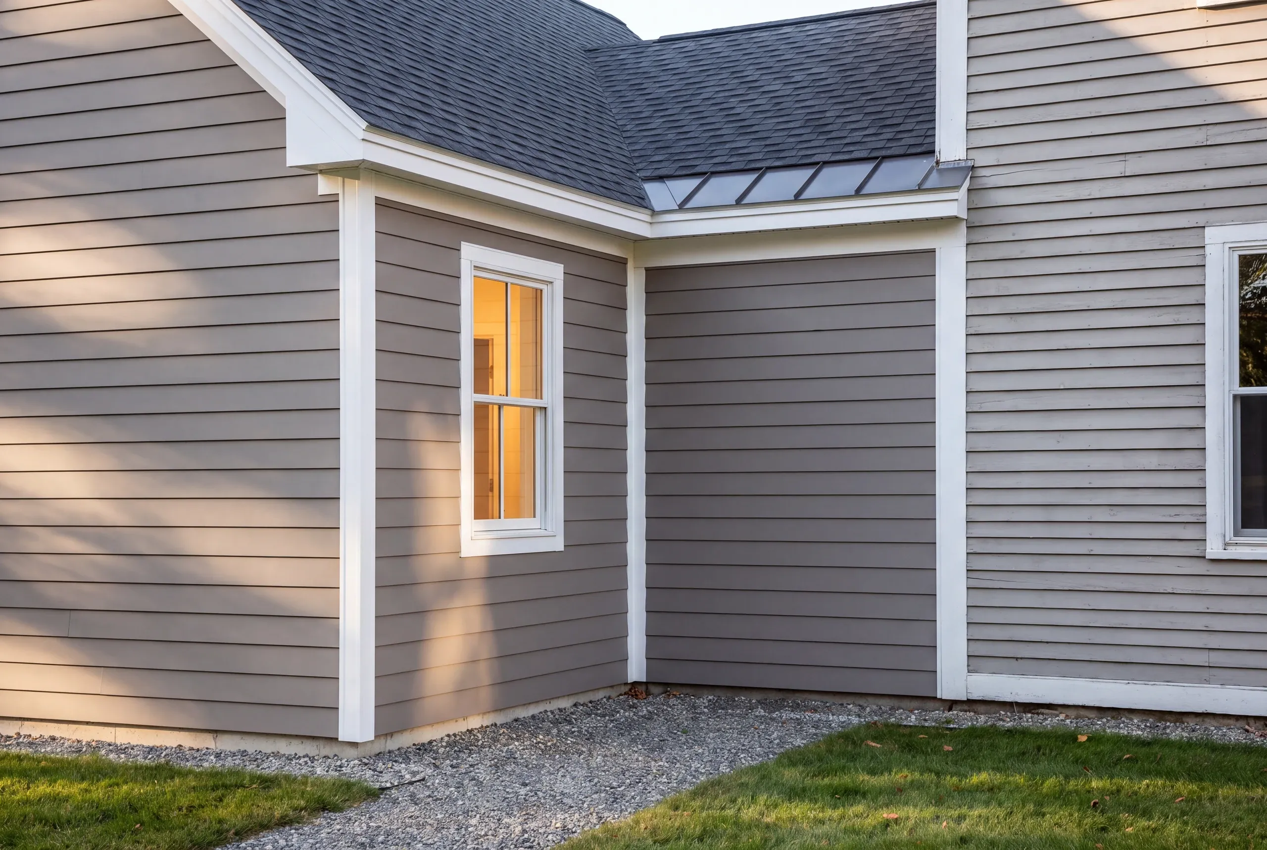 Finished addition on an Auburn home seen from where it joins the original house