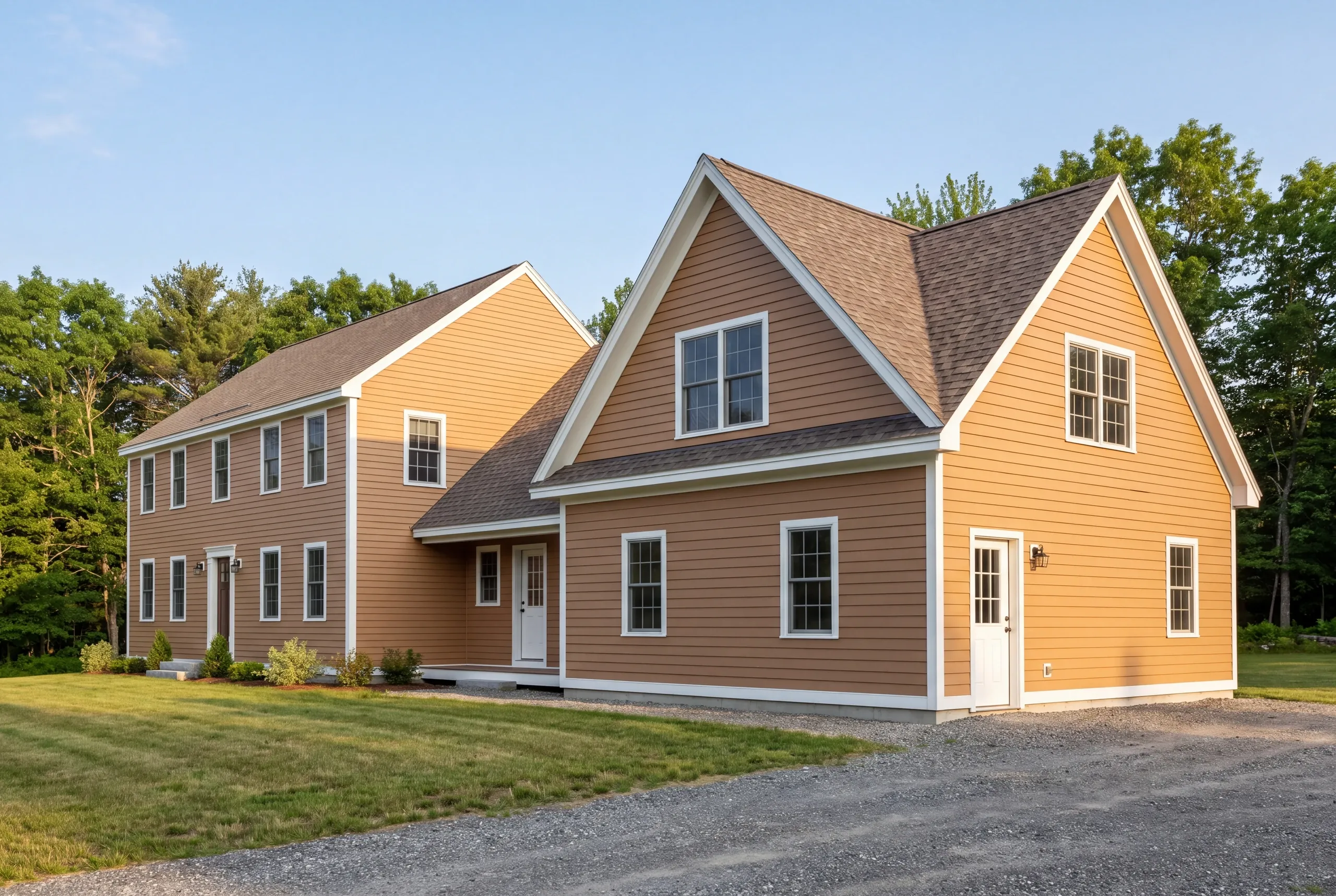 Finished addition on an Auburn, Maine home, wide view