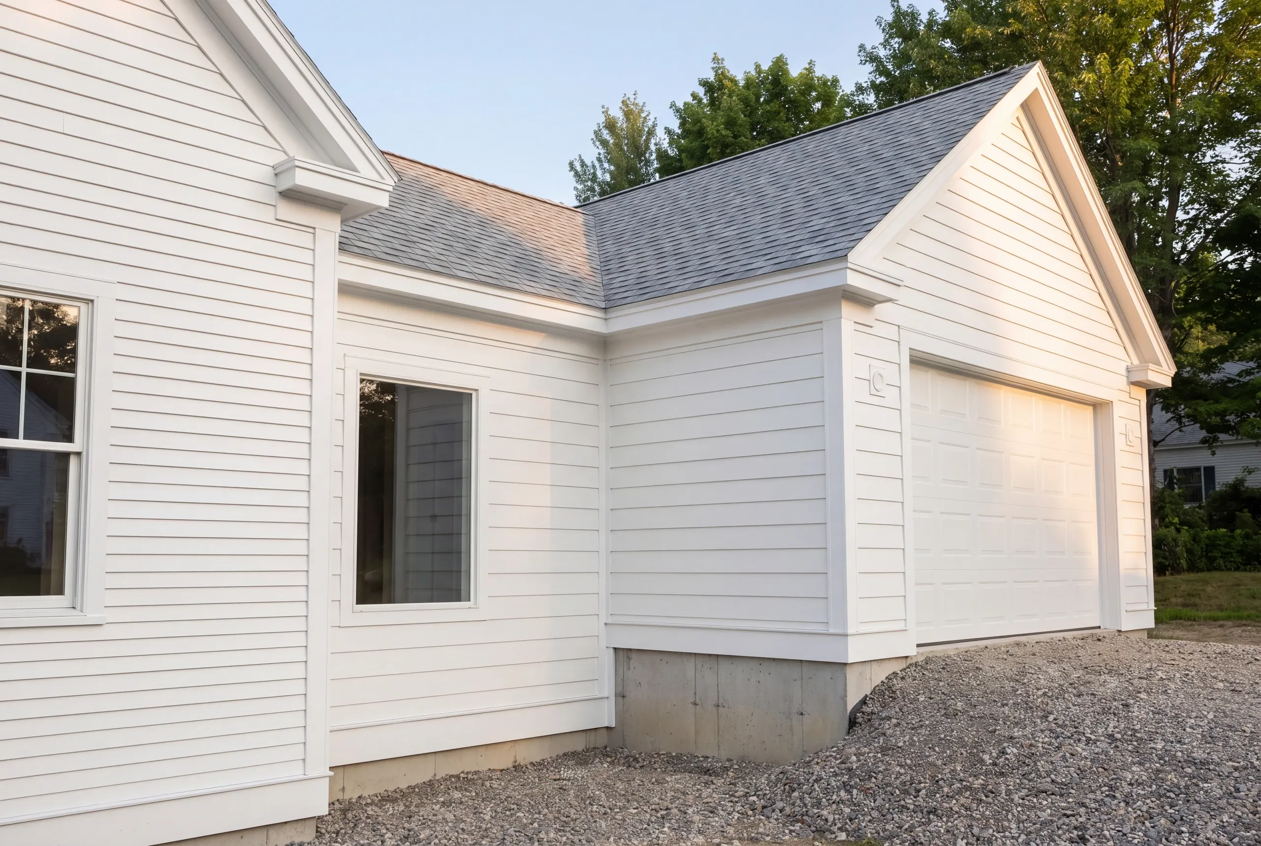Frost wall and footing forms for an attached garage addition on a sloped Augusta lot