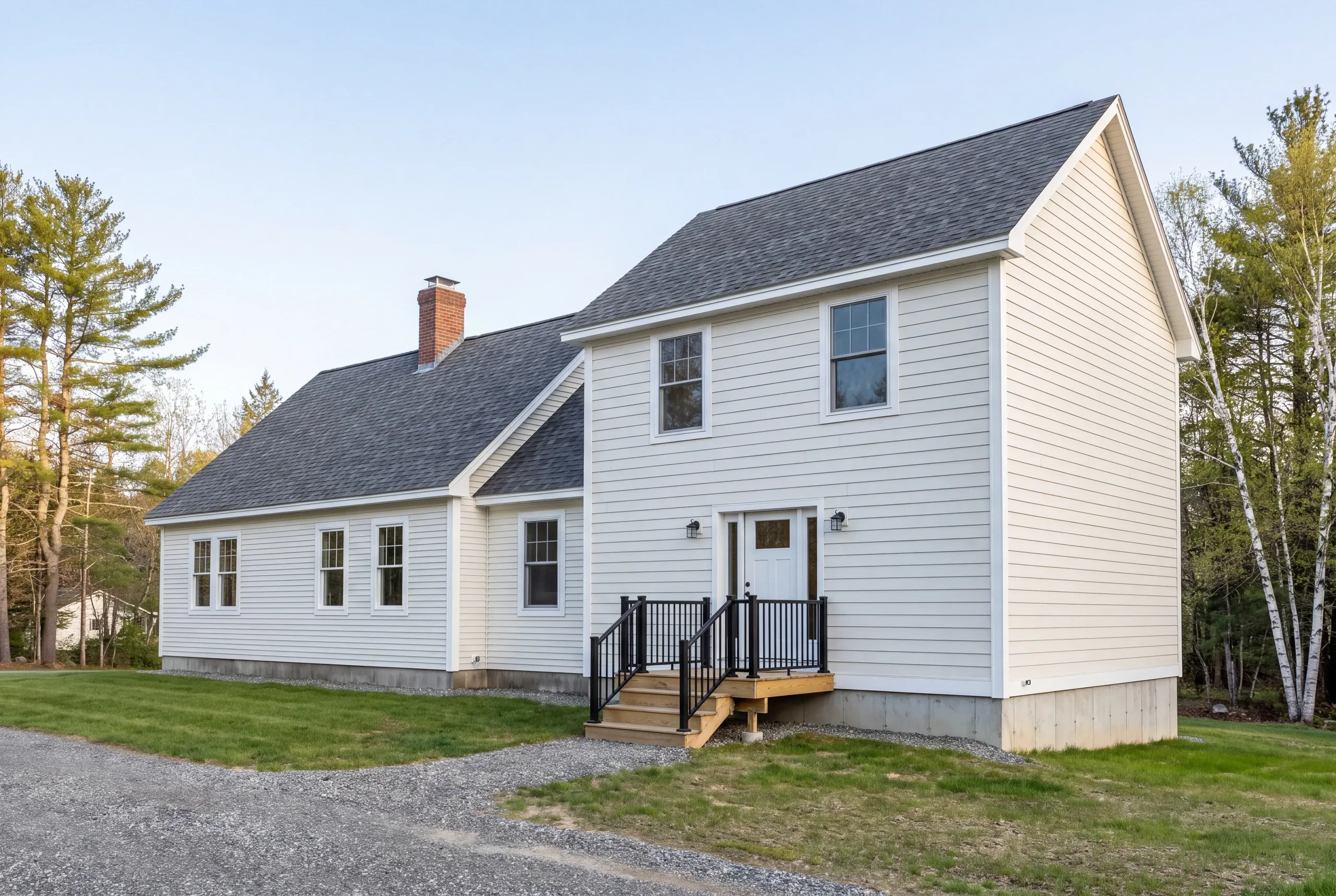 Finished addition on an Augusta, Maine home, wide view