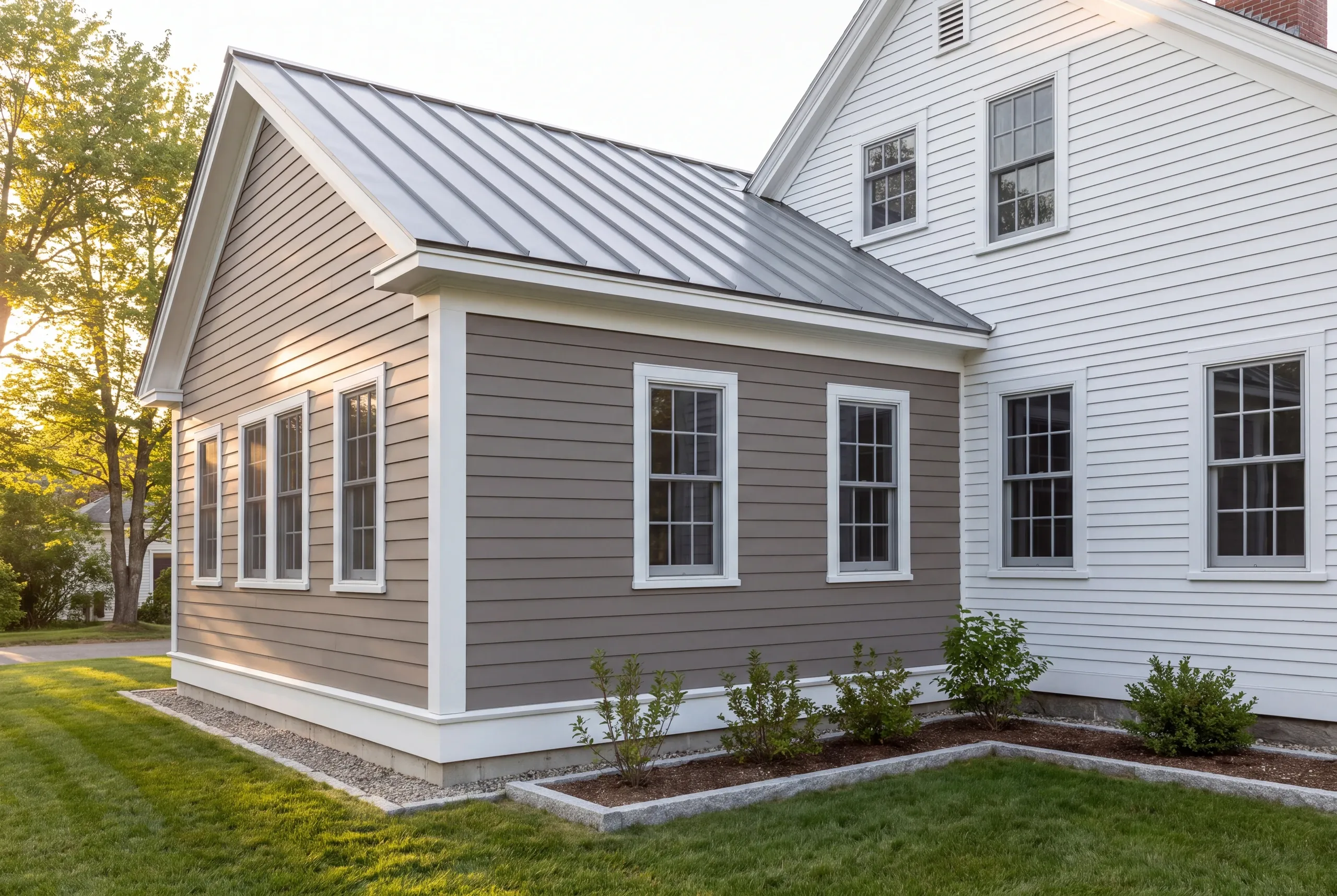 Salt-rated fasteners and trim selected for a coastal Brunswick addition