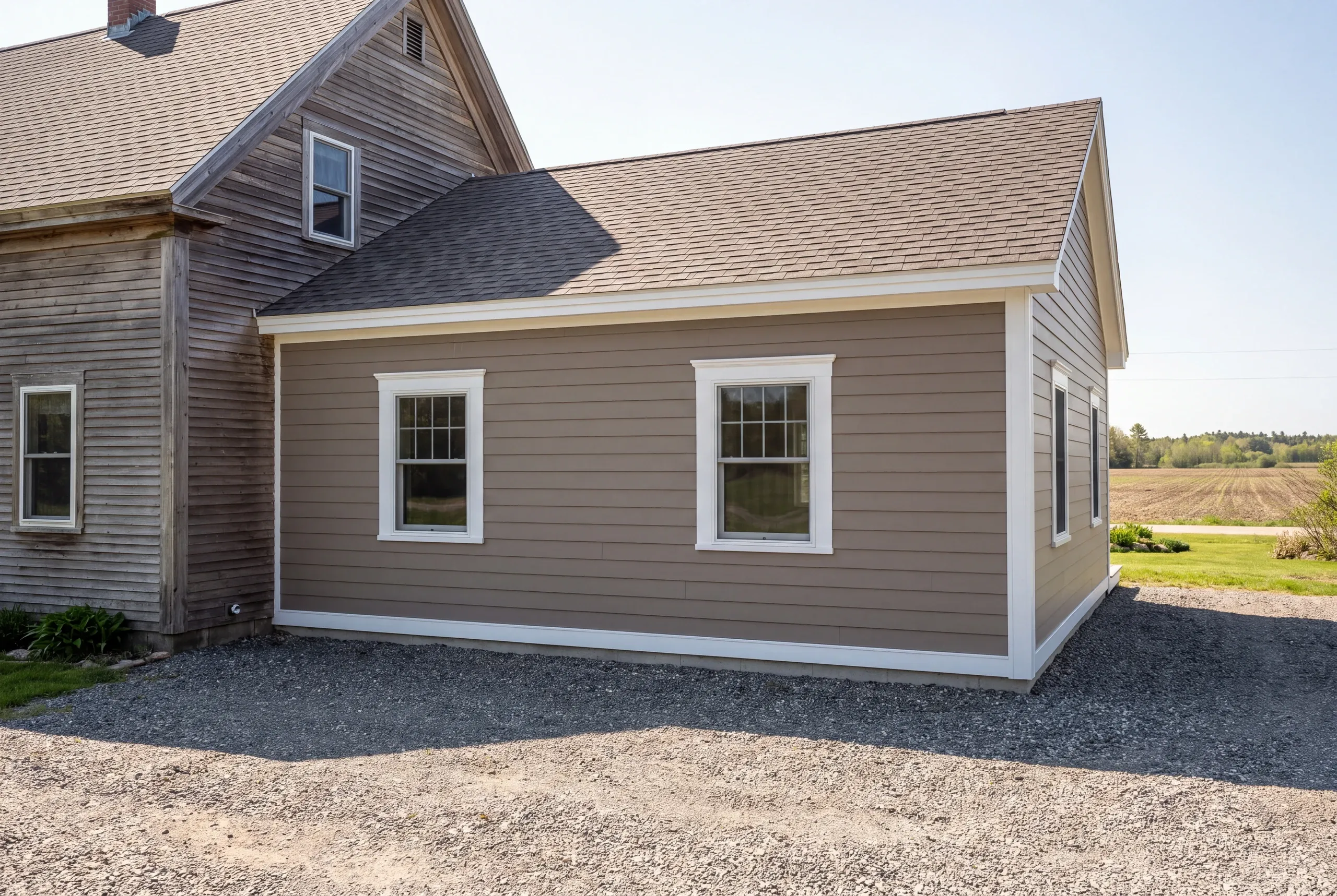 Finished addition on a Clinton home seen from where it joins the original house