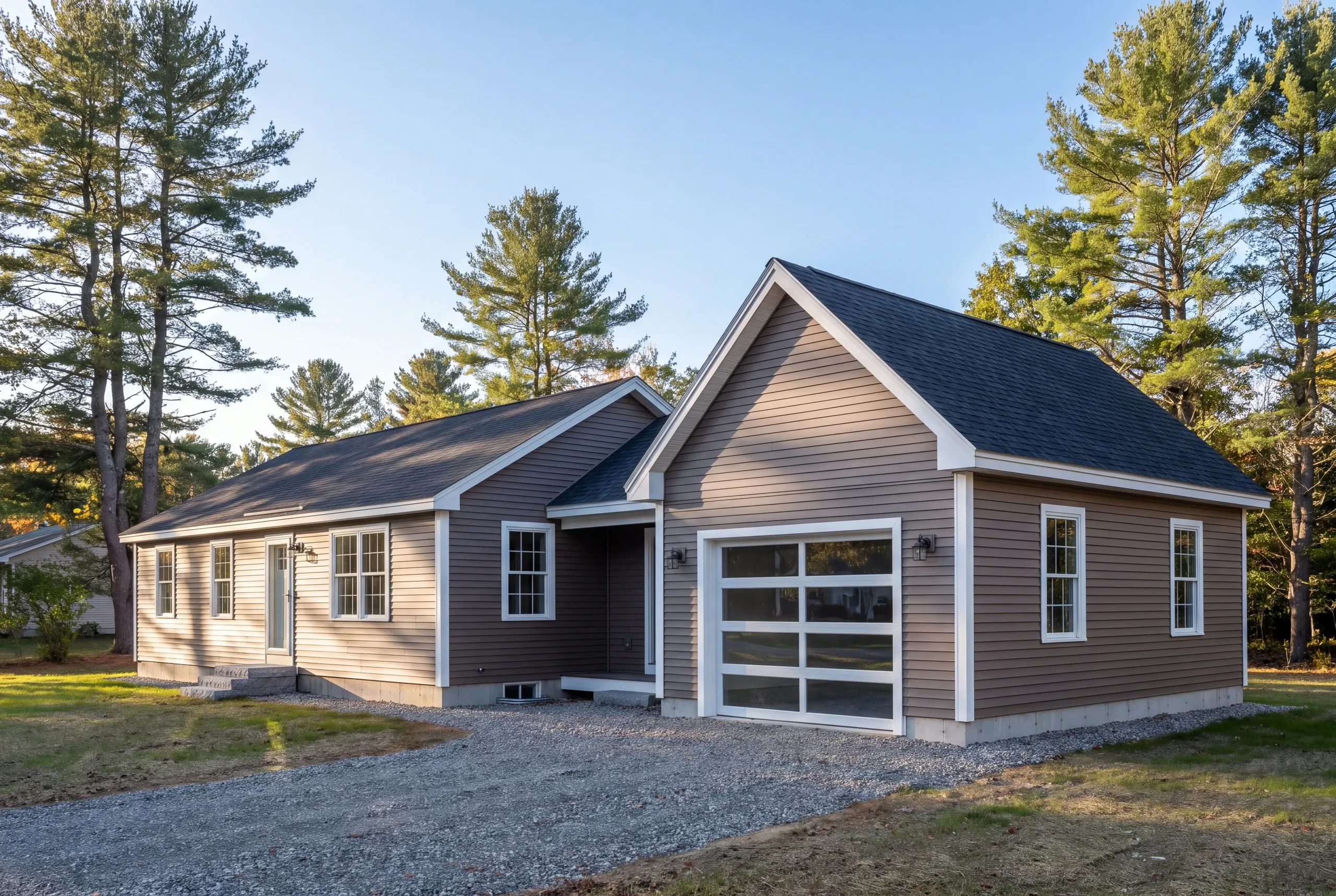 Completed great room addition with engineered beam in a Fairfield home