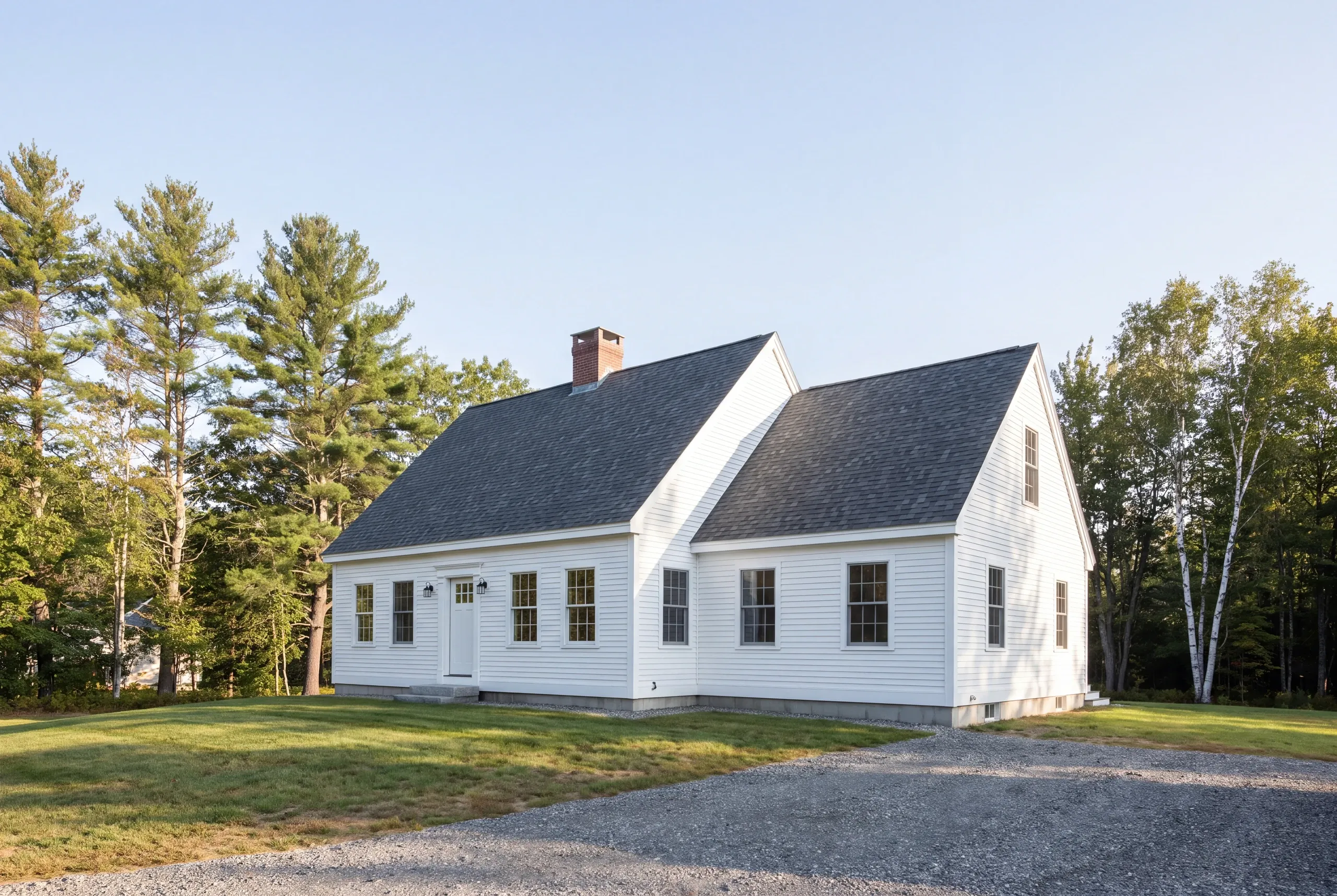 Farmington village home with a completed rear addition and matched clapboard