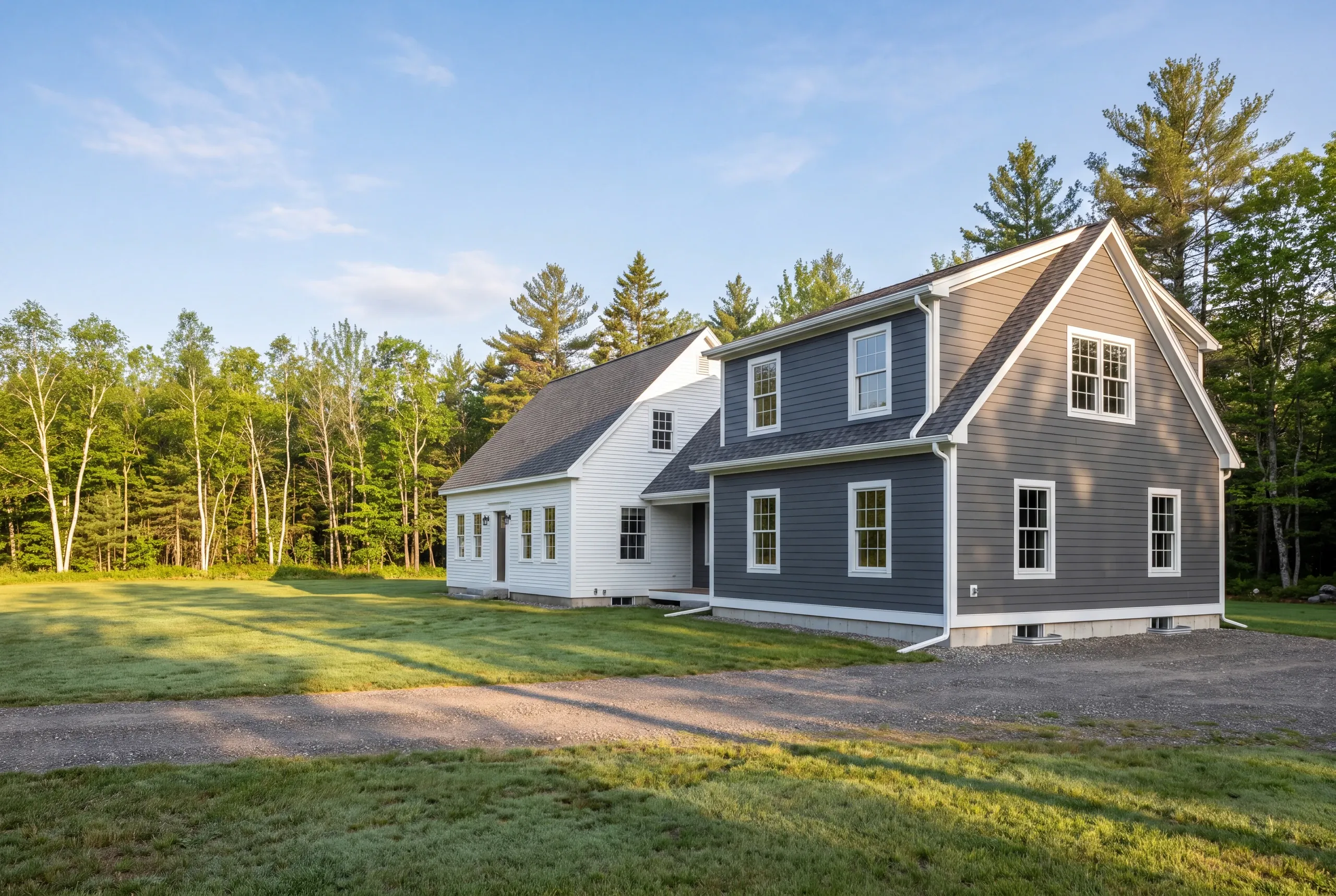 Finished addition on a Farmington, Maine home, wide view