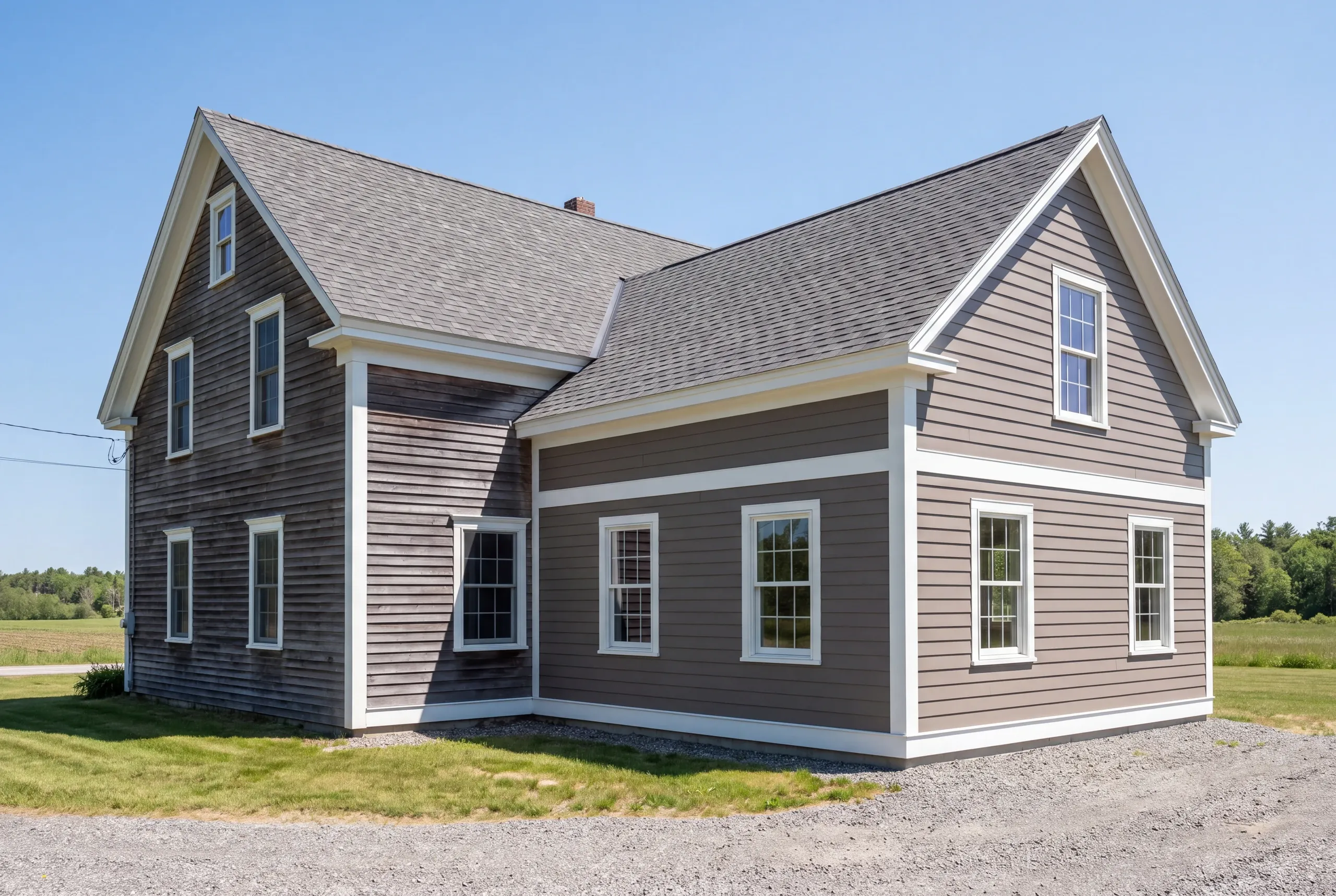 Finished addition on a Greene home seen from where it joins the original house