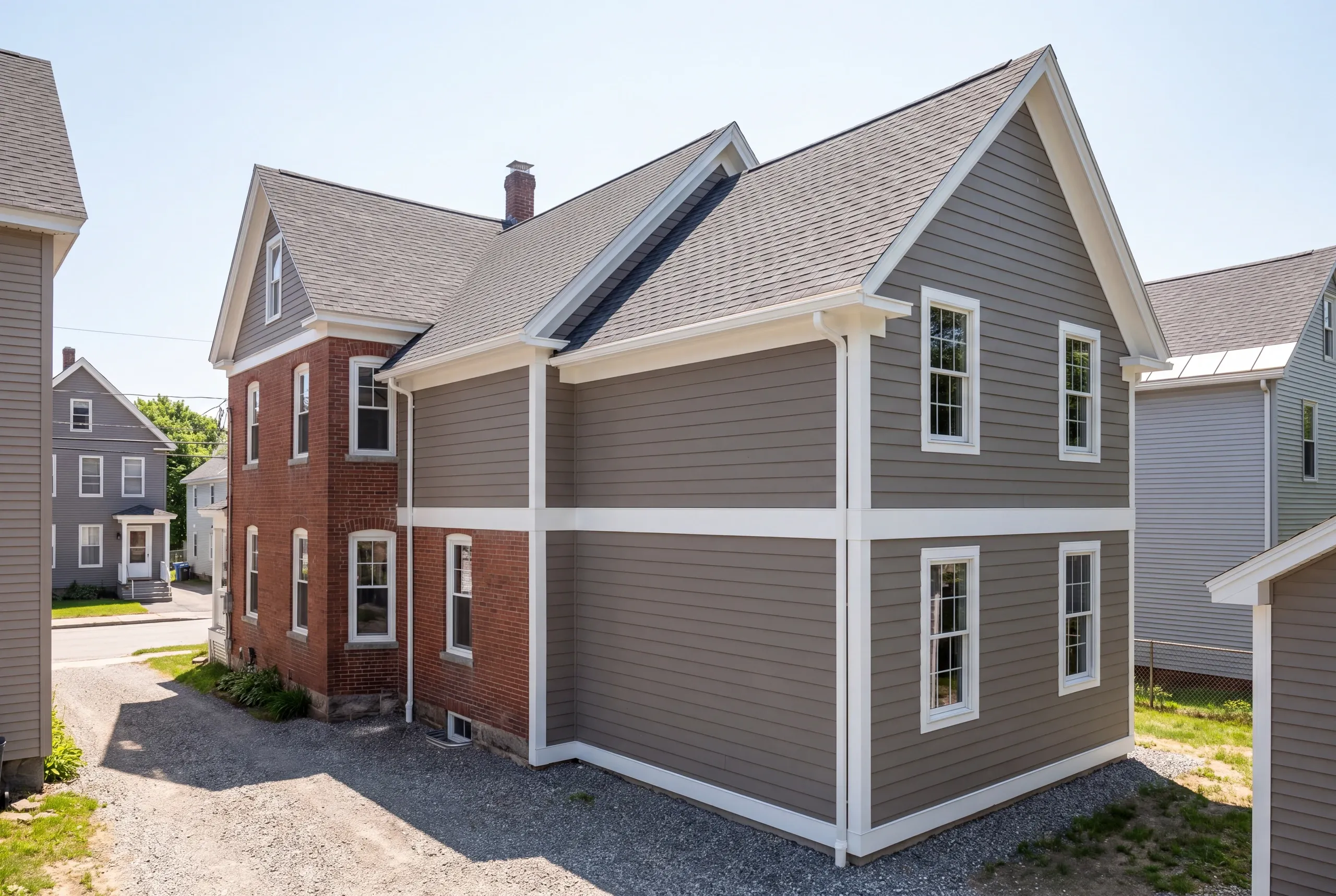 Finished addition on a Lewiston home seen from where it joins the original house