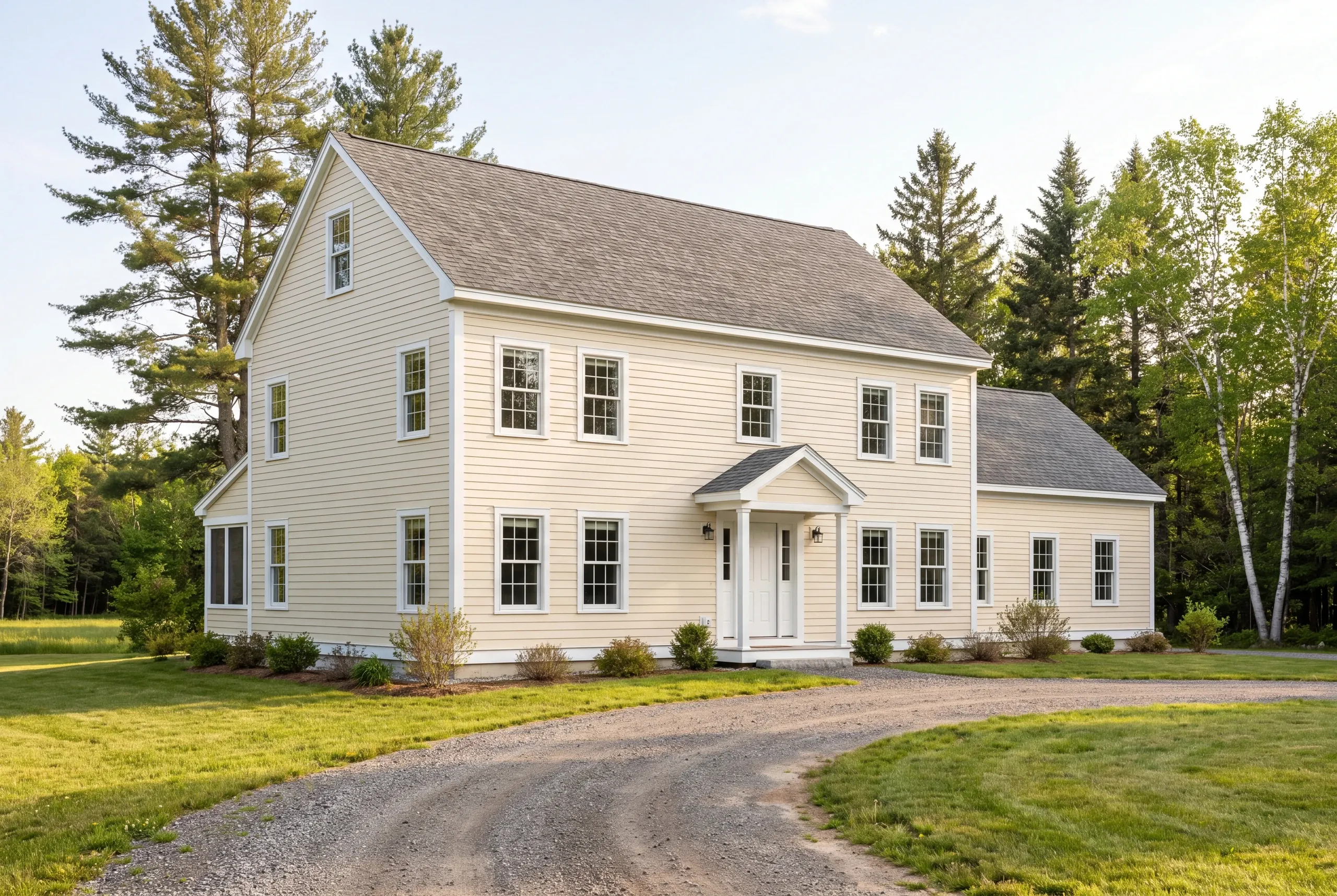 Mount Vernon village home with a completed rear addition and matched siding