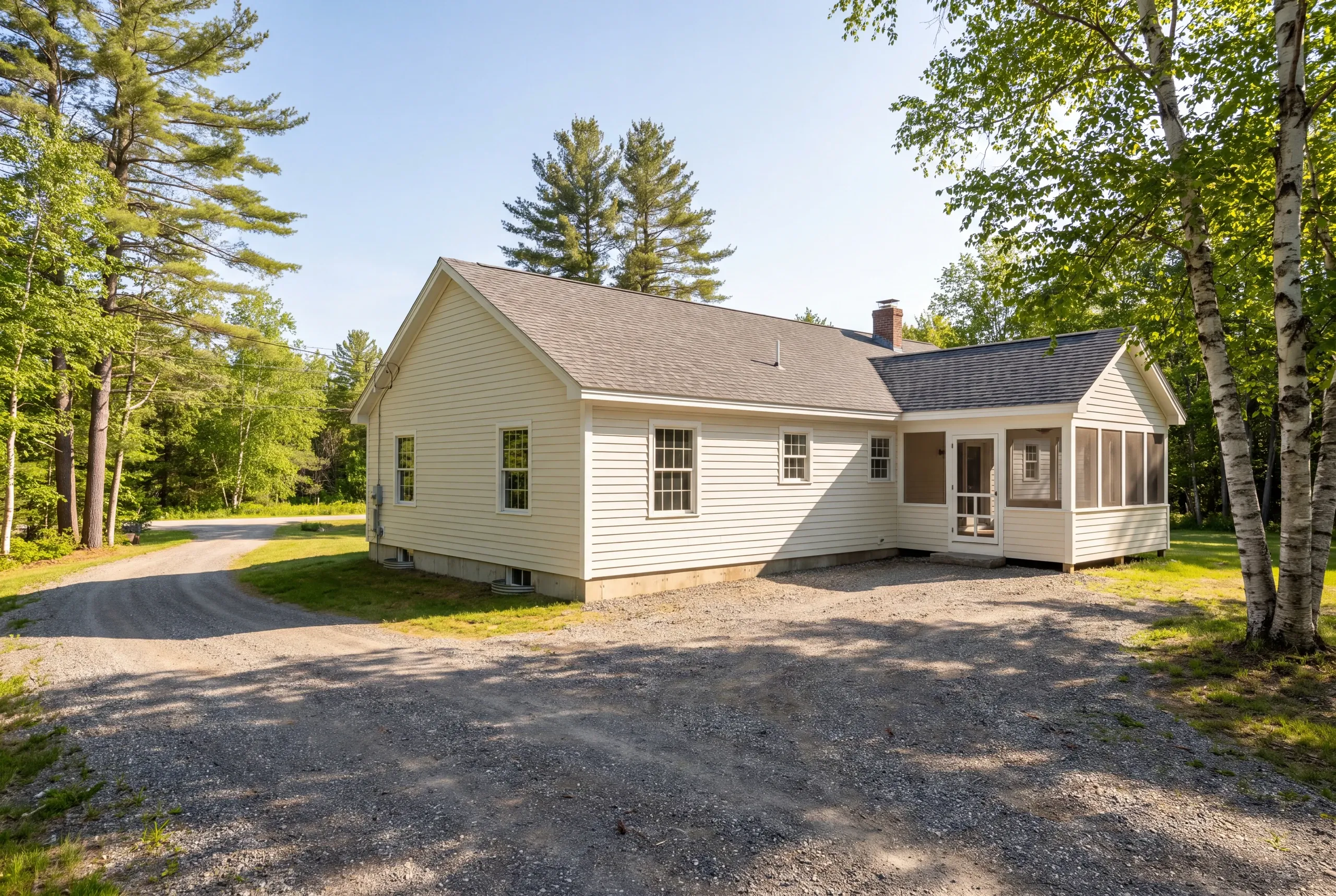 Newman Homes estimator walking a Sheepscot Pond lot in Palermo