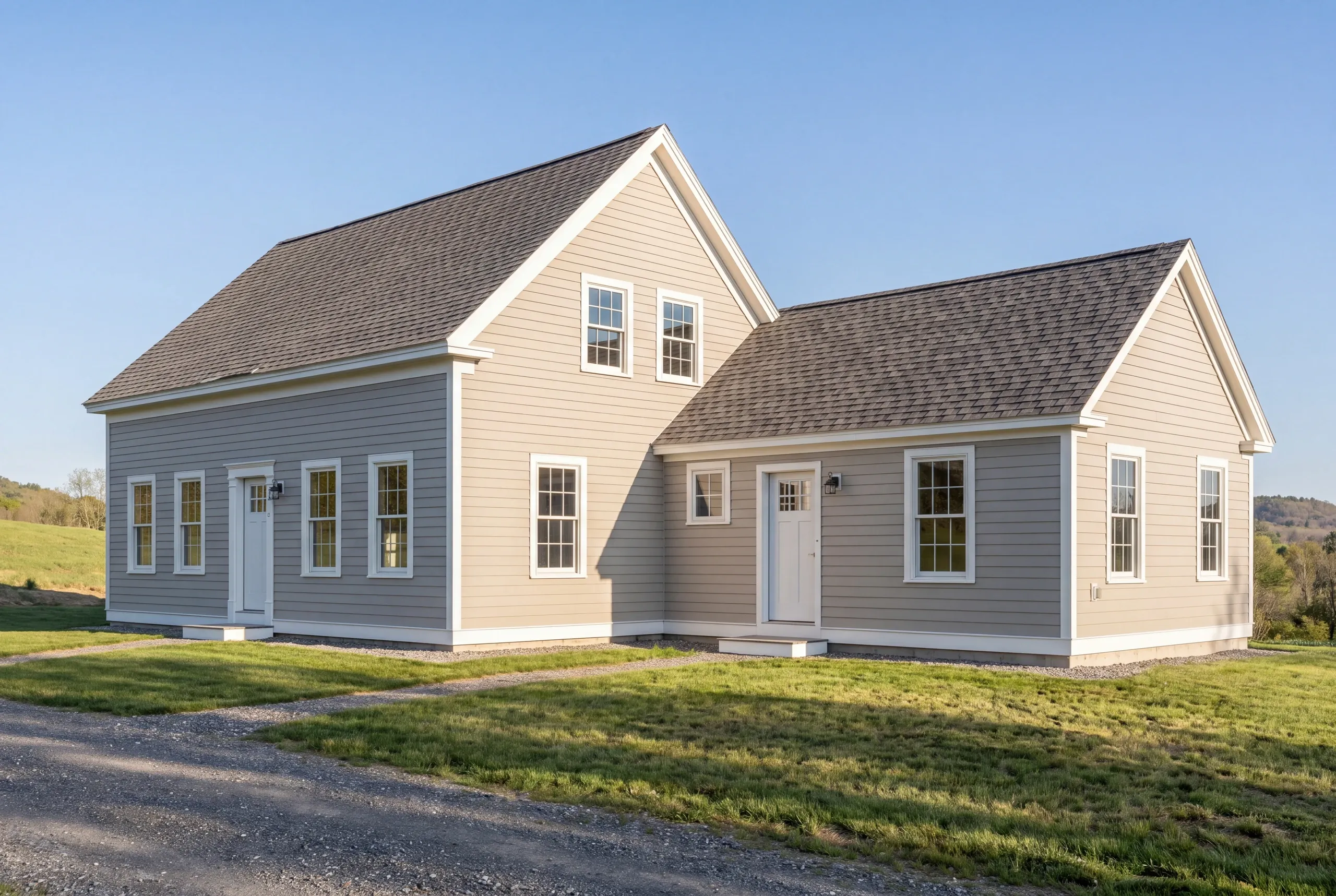 Finished addition on a Palermo, Maine home, wide view