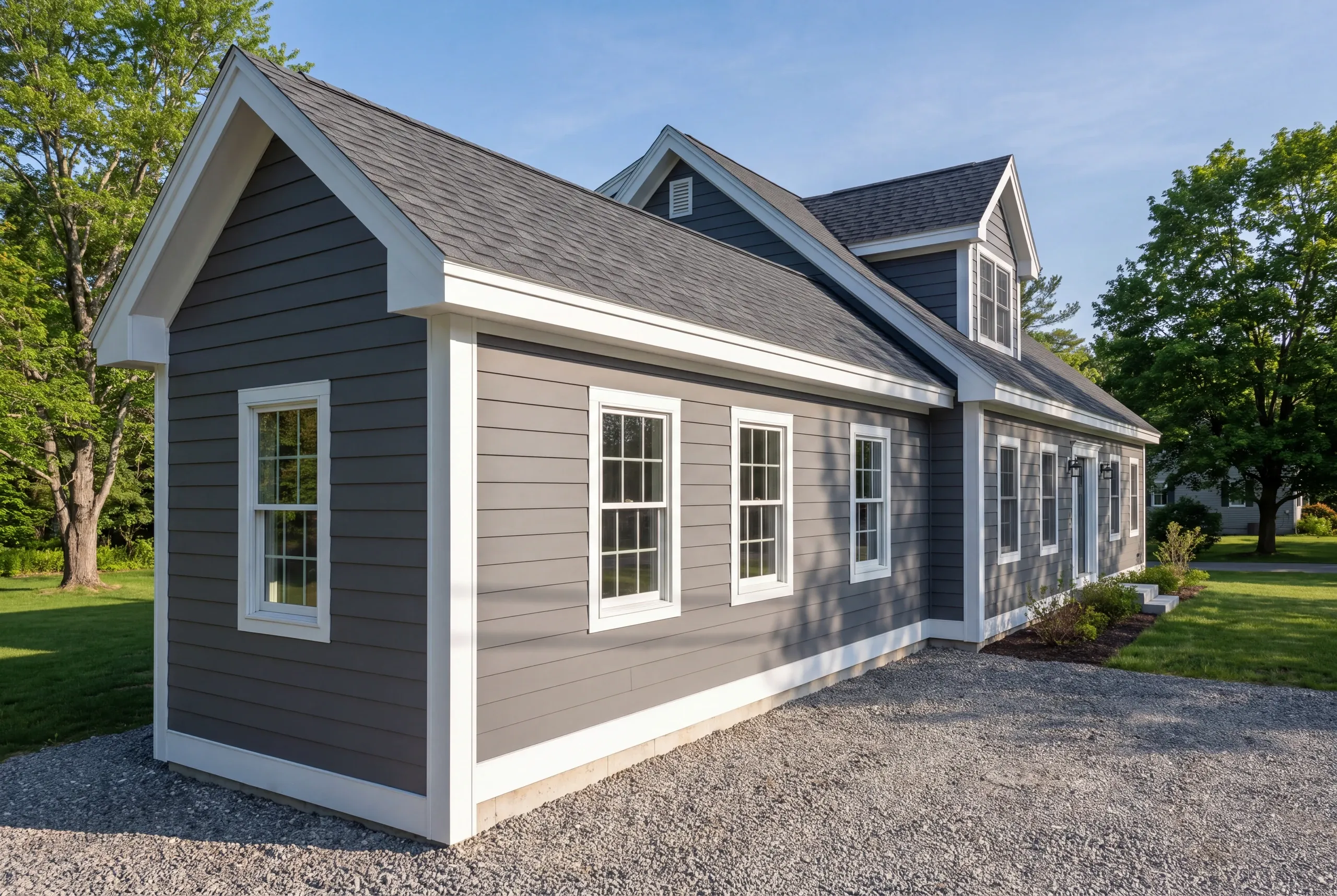 Gravel drive reinforced for delivery trucks on a Vassalboro building site