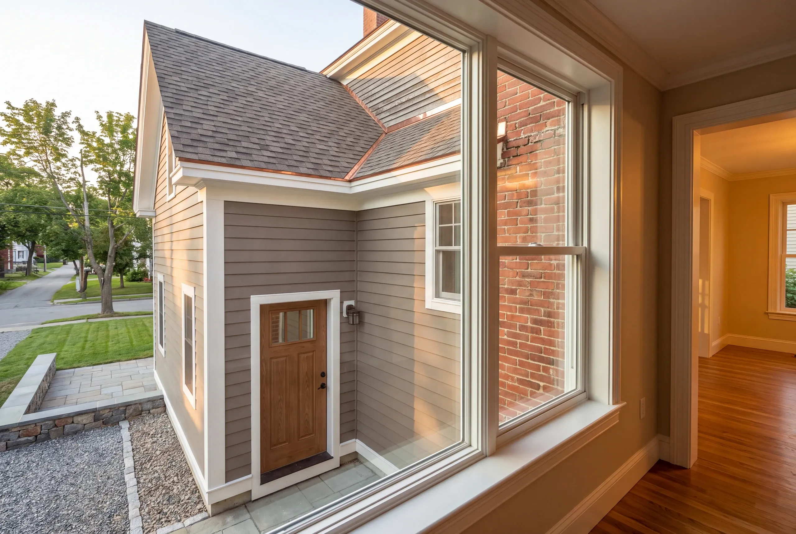 Finished addition on a Waterville home seen from where it joins the original house