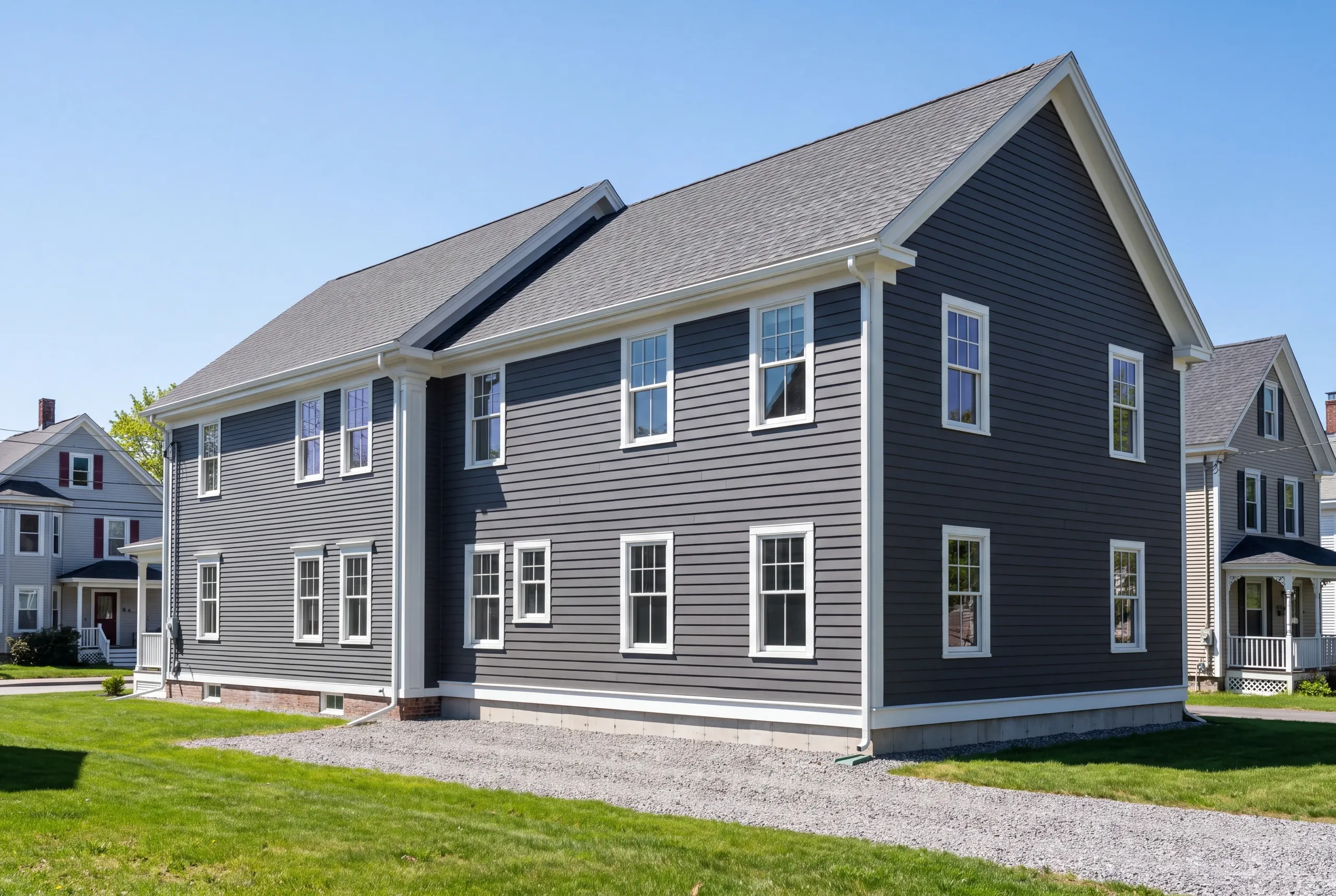 Finished addition on a Waterville, Maine home, wide view