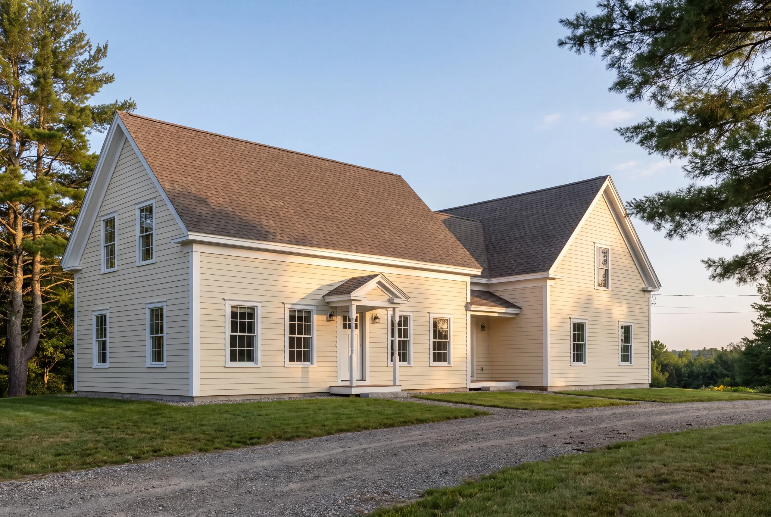 Whitefield farmhouse with a completed kitchen and mudroom addition