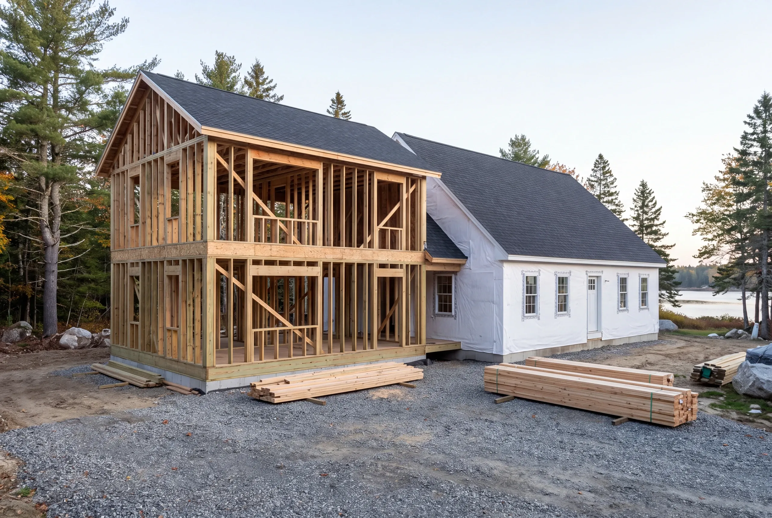 Shoreland setback measured from the Sheepscot River on a Whitefield lot