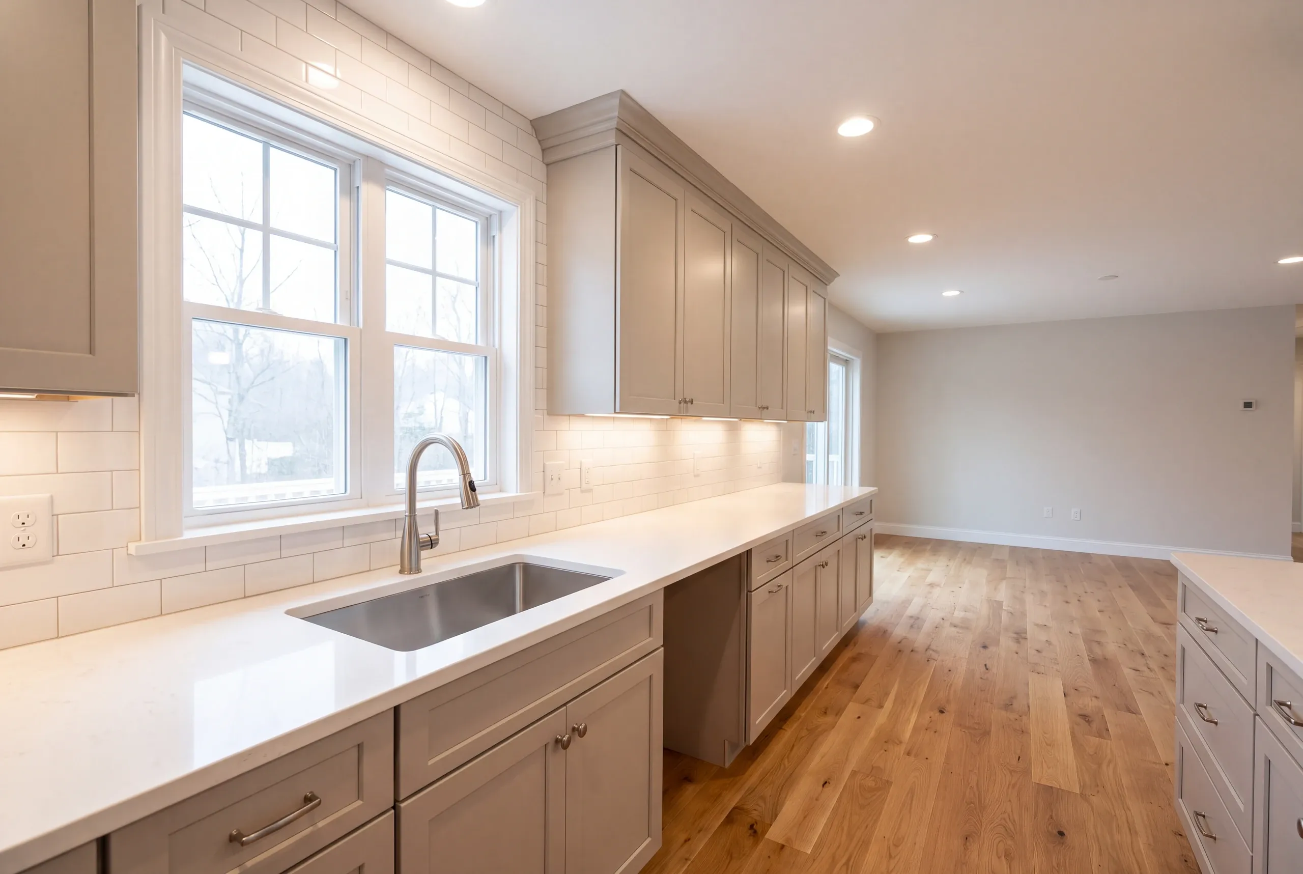 Builder measuring an existing Augusta kitchen before demolition begins