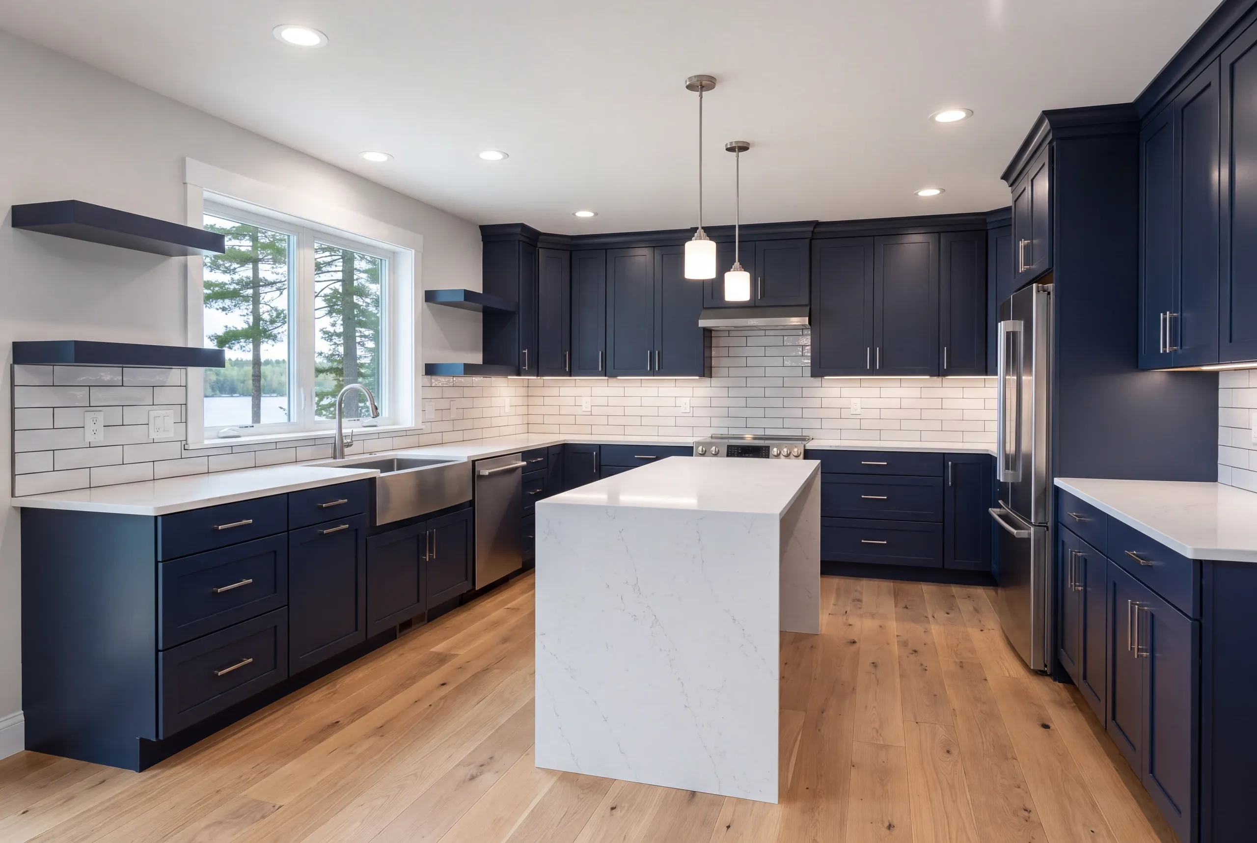 Kitchen remodeling Belgrade, ME job in a Great Pond lake house