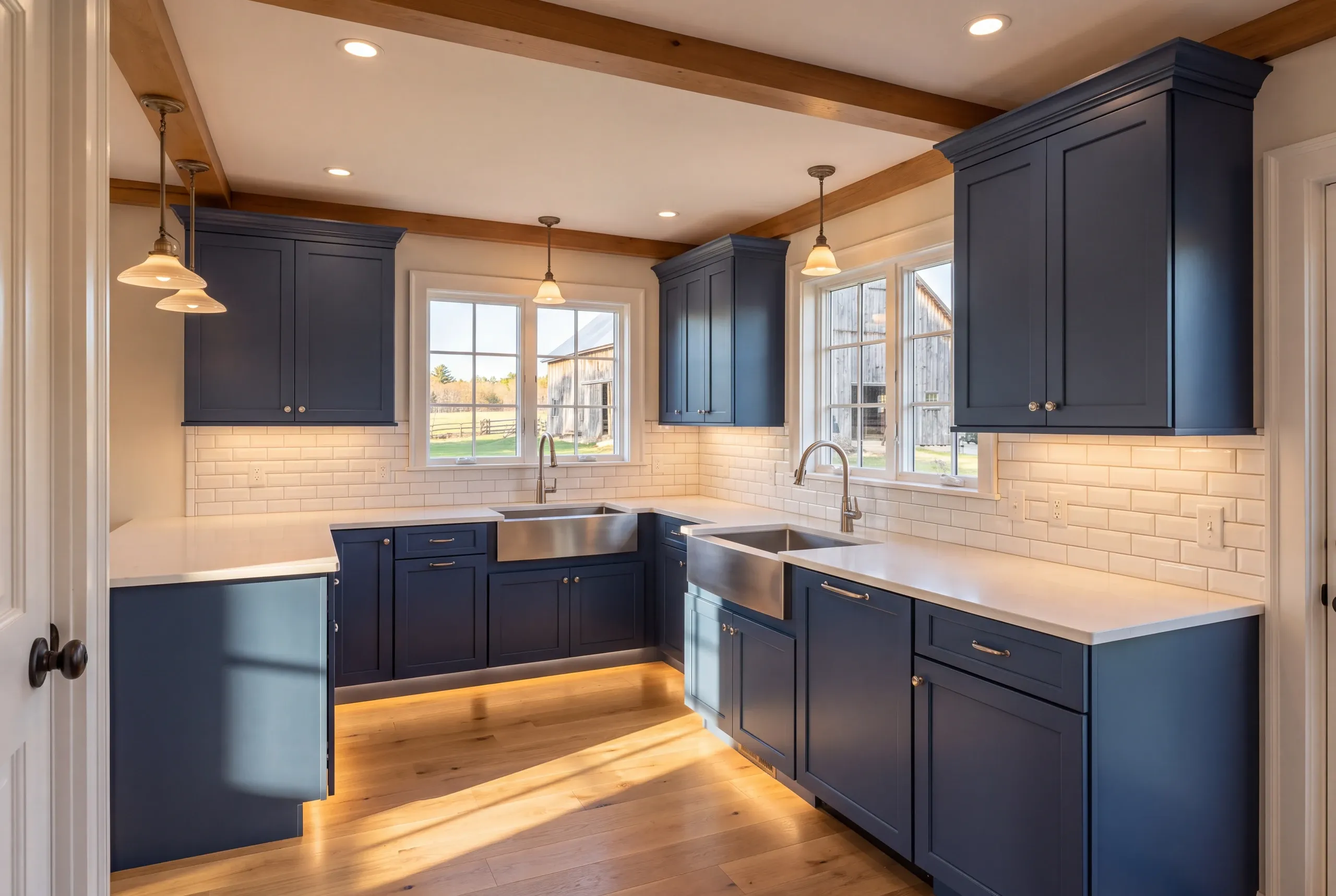 Kitchen remodeling Clinton, ME work in a working dairy farm farmhouse