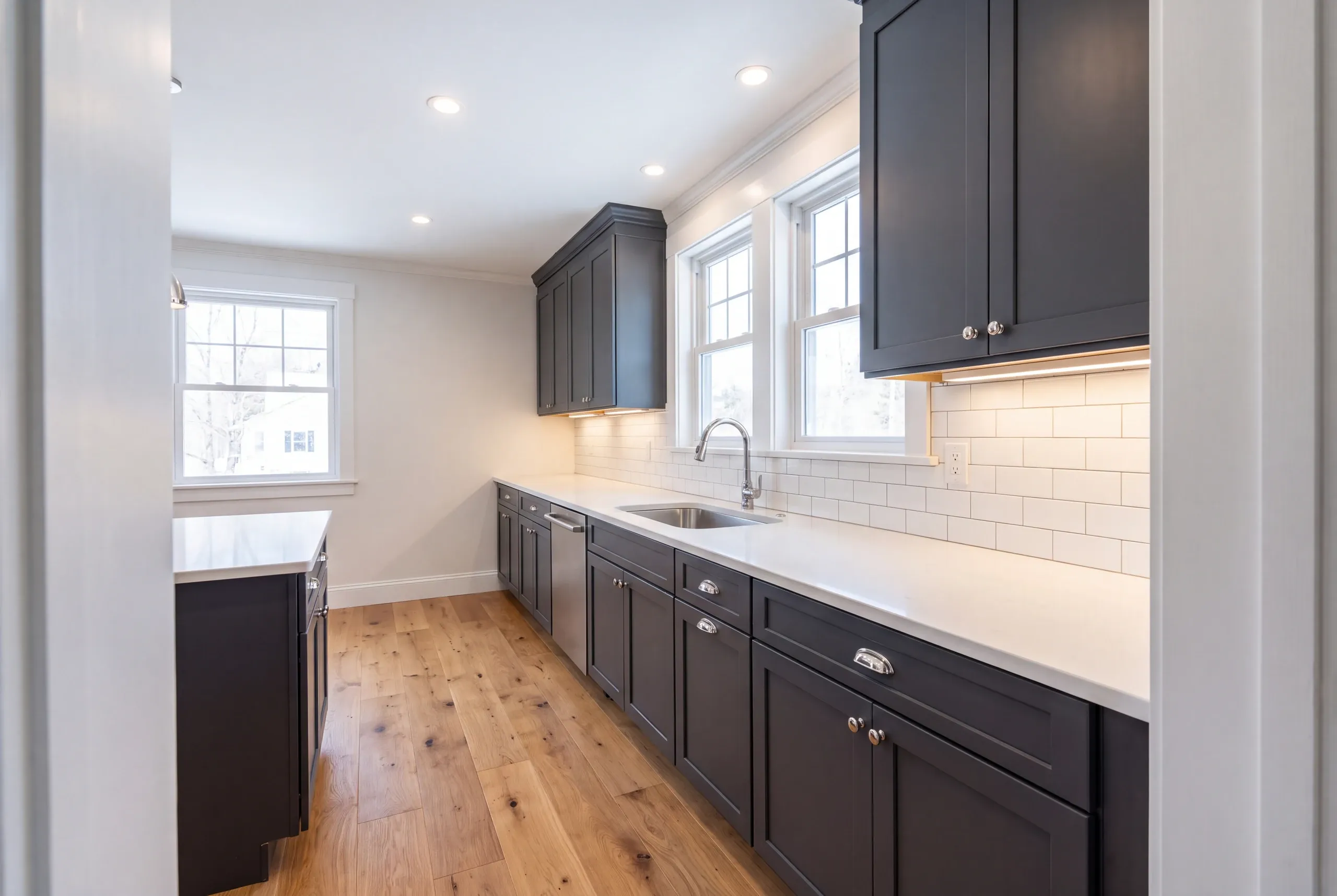 Hard wearing rental grade kitchen finishes installed in Farmington, Maine