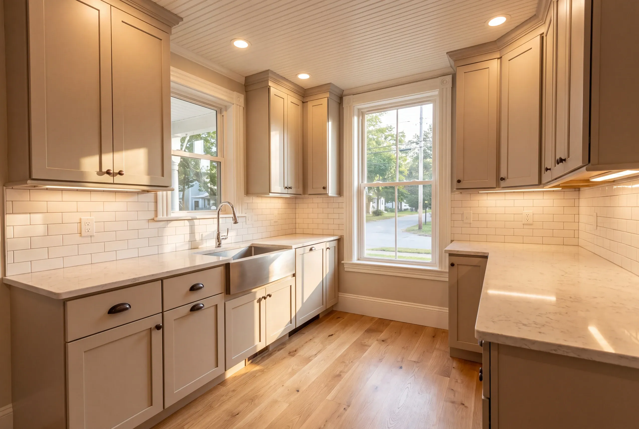 Finished period appropriate kitchen in a Gardiner, Maine historic house