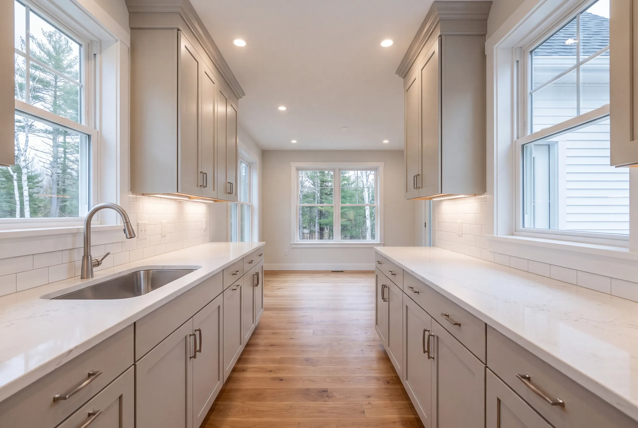 Cabinet layout drawn against real clearances in a Mt. Vernon kitchen