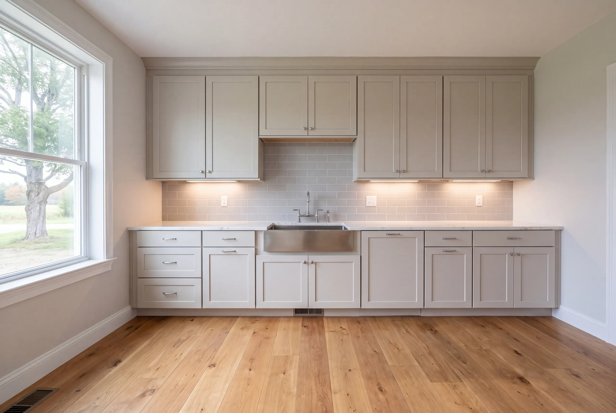 Temporary kitchen set up in a Vassalboro dining room during a remodel