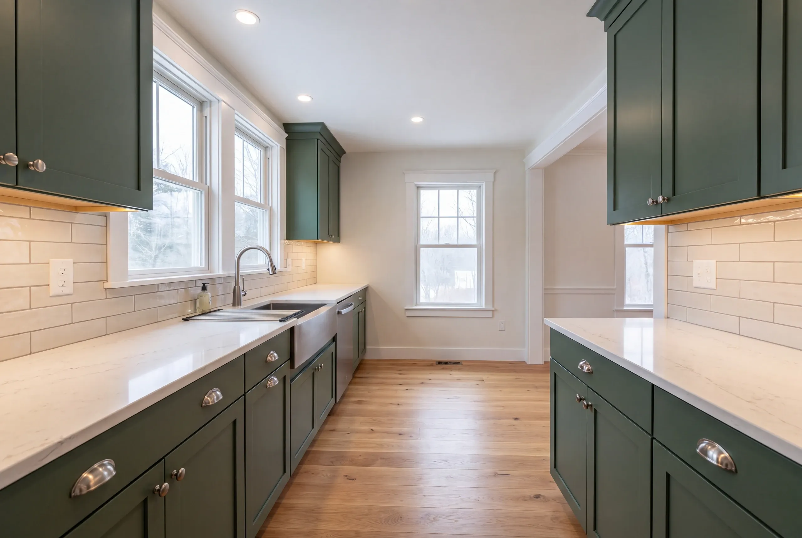 Finished country kitchen in a small hill town home in Vienna, Maine