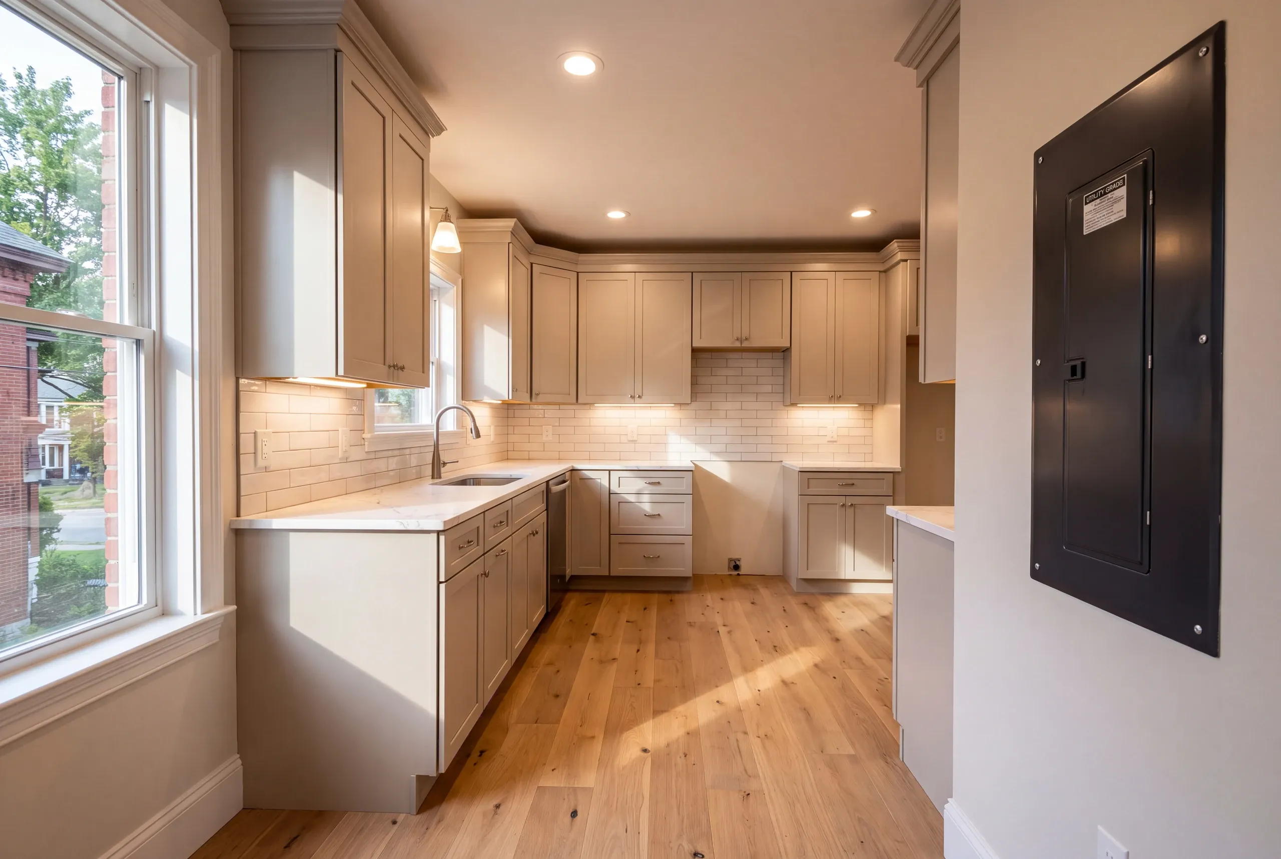 New 200 amp panel installed during a Waterville kitchen renovation