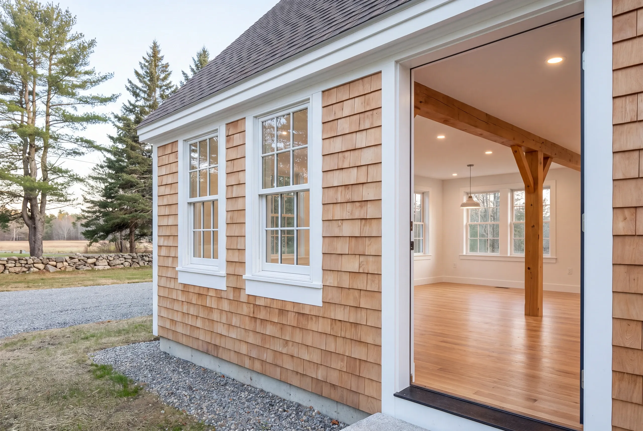 Finished renovated room in an antique Alna, Maine house