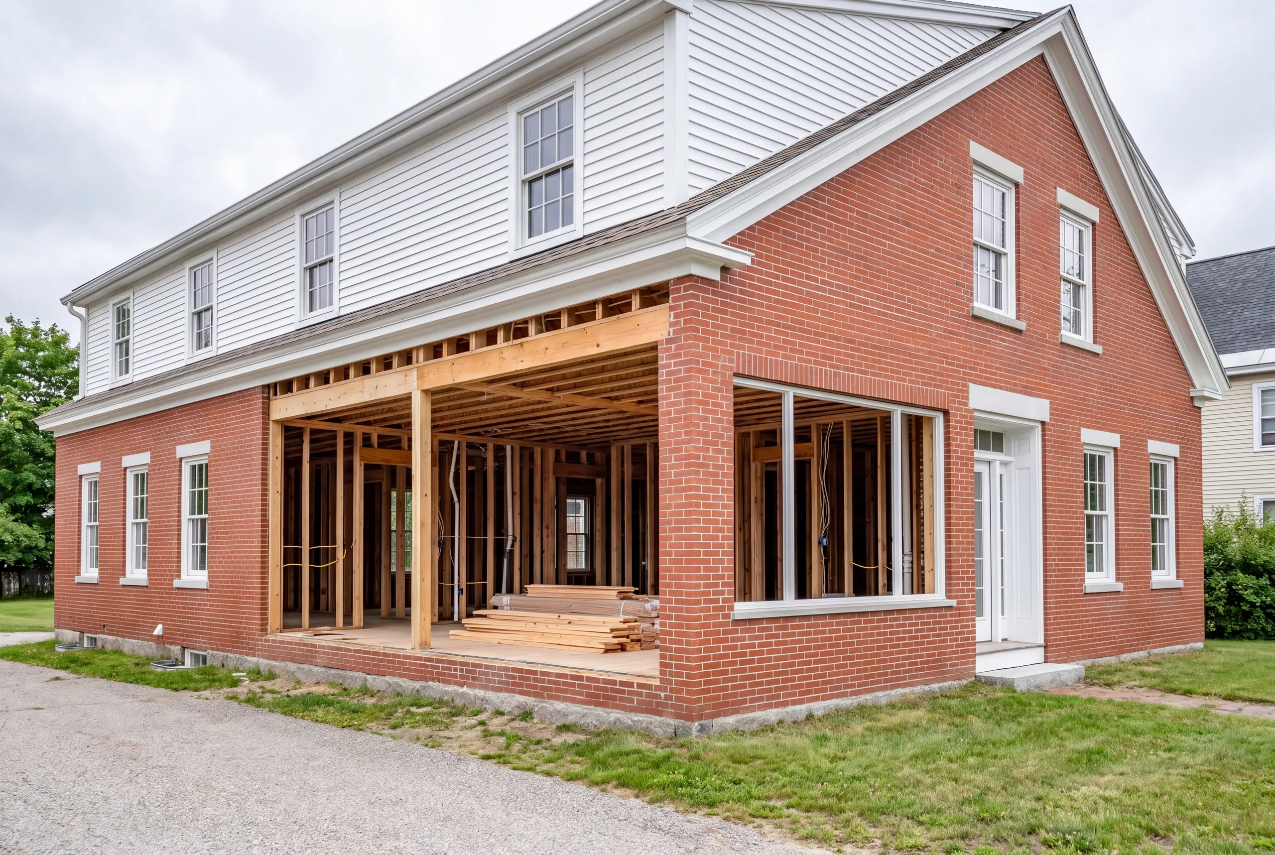 Home remodeling Auburn, ME project opening a closed floor plan