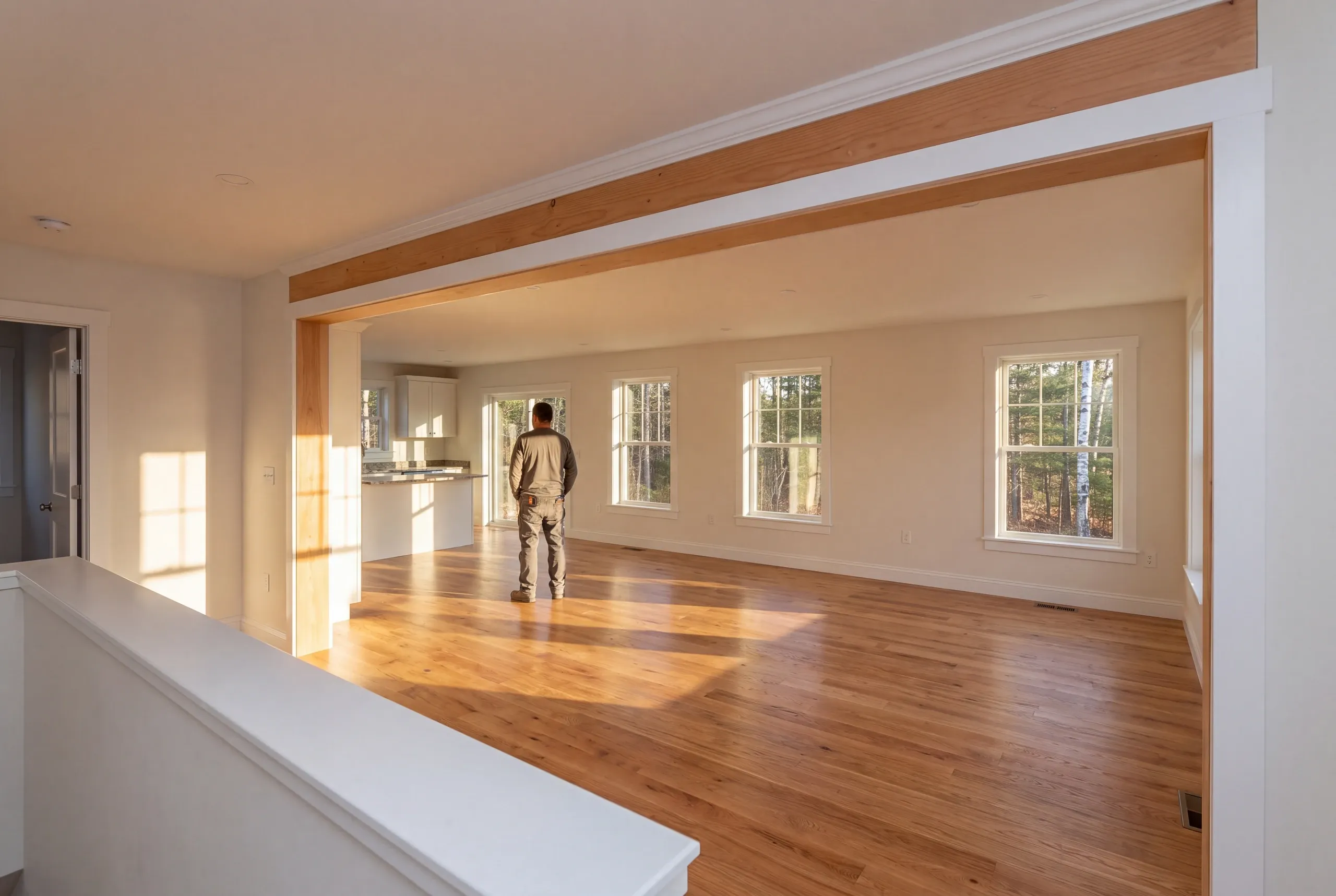 Builder walking a Belgrade property before winter work begins