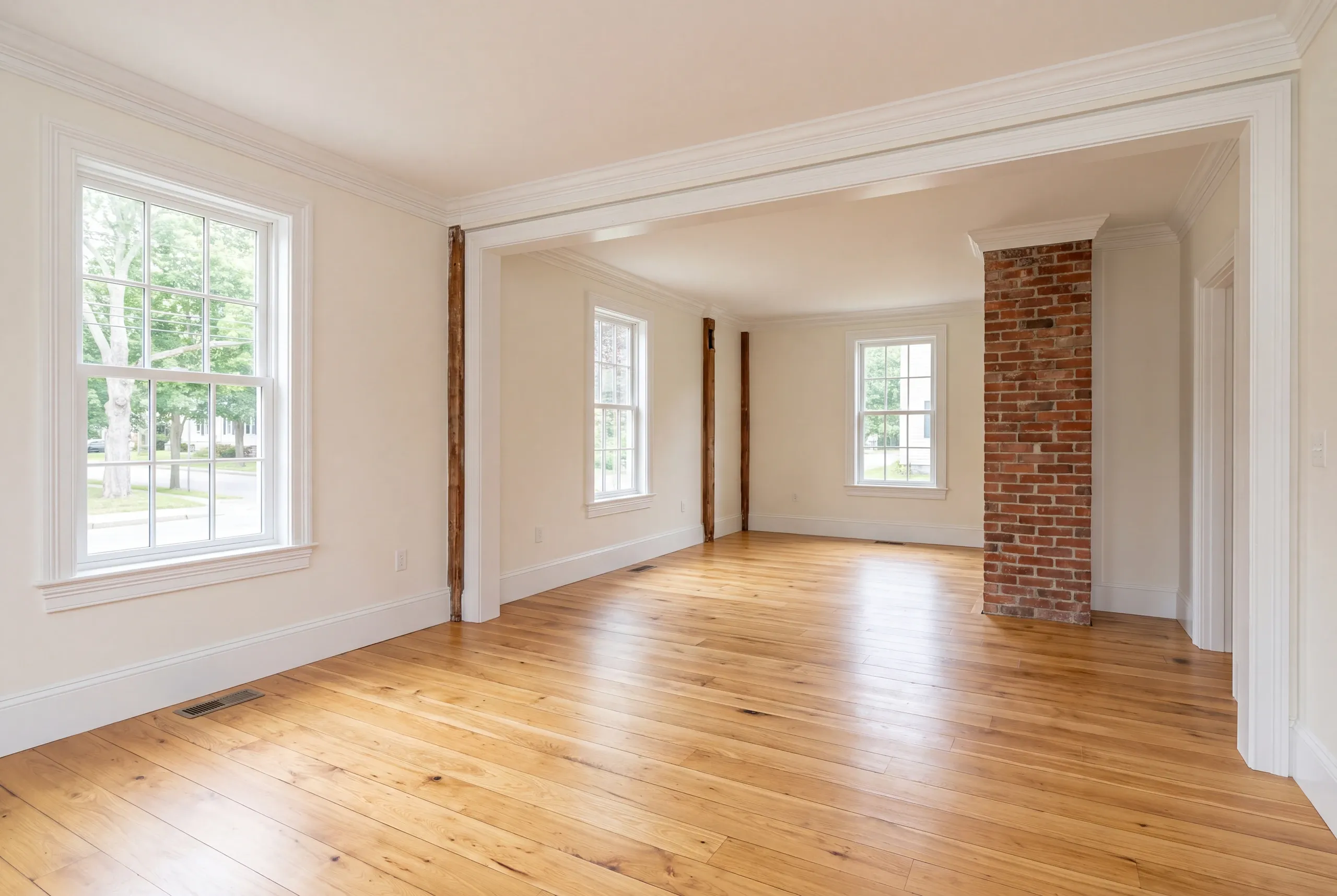 Finished renovated interior in a Brunswick, Maine historic home