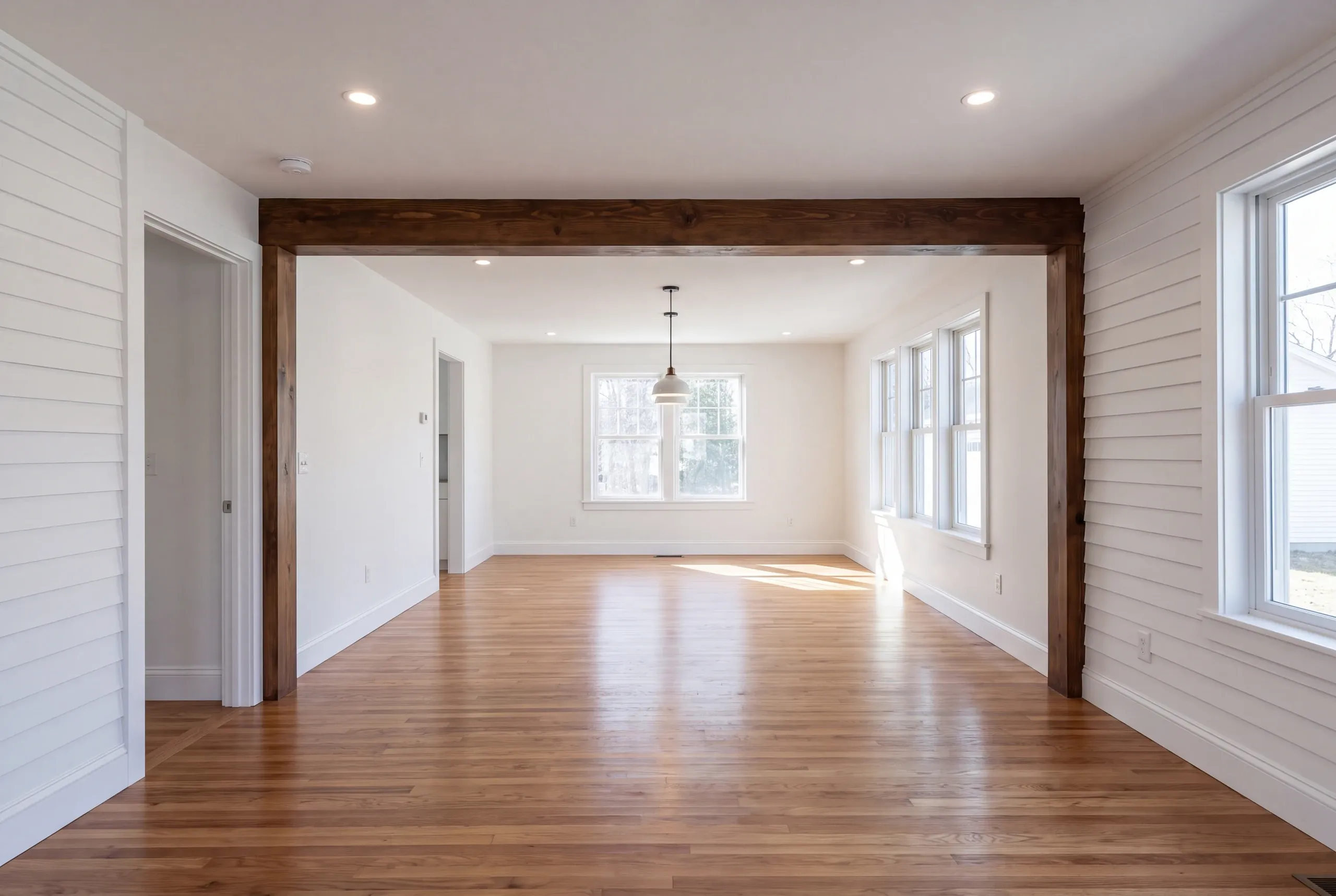 Wall removed between two small rooms in a Fairfield house