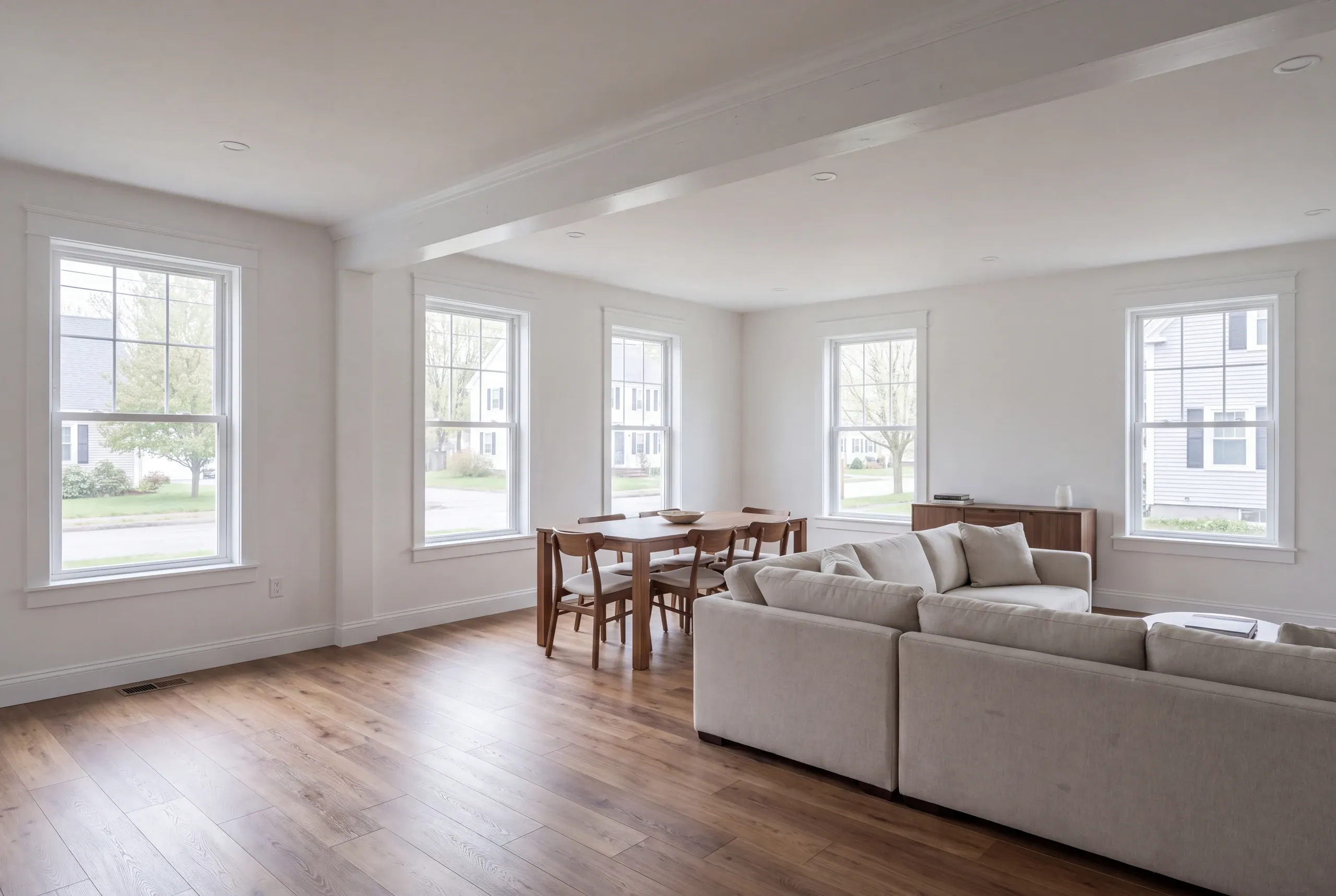 Finished open living area in a remodeled Fairfield home
