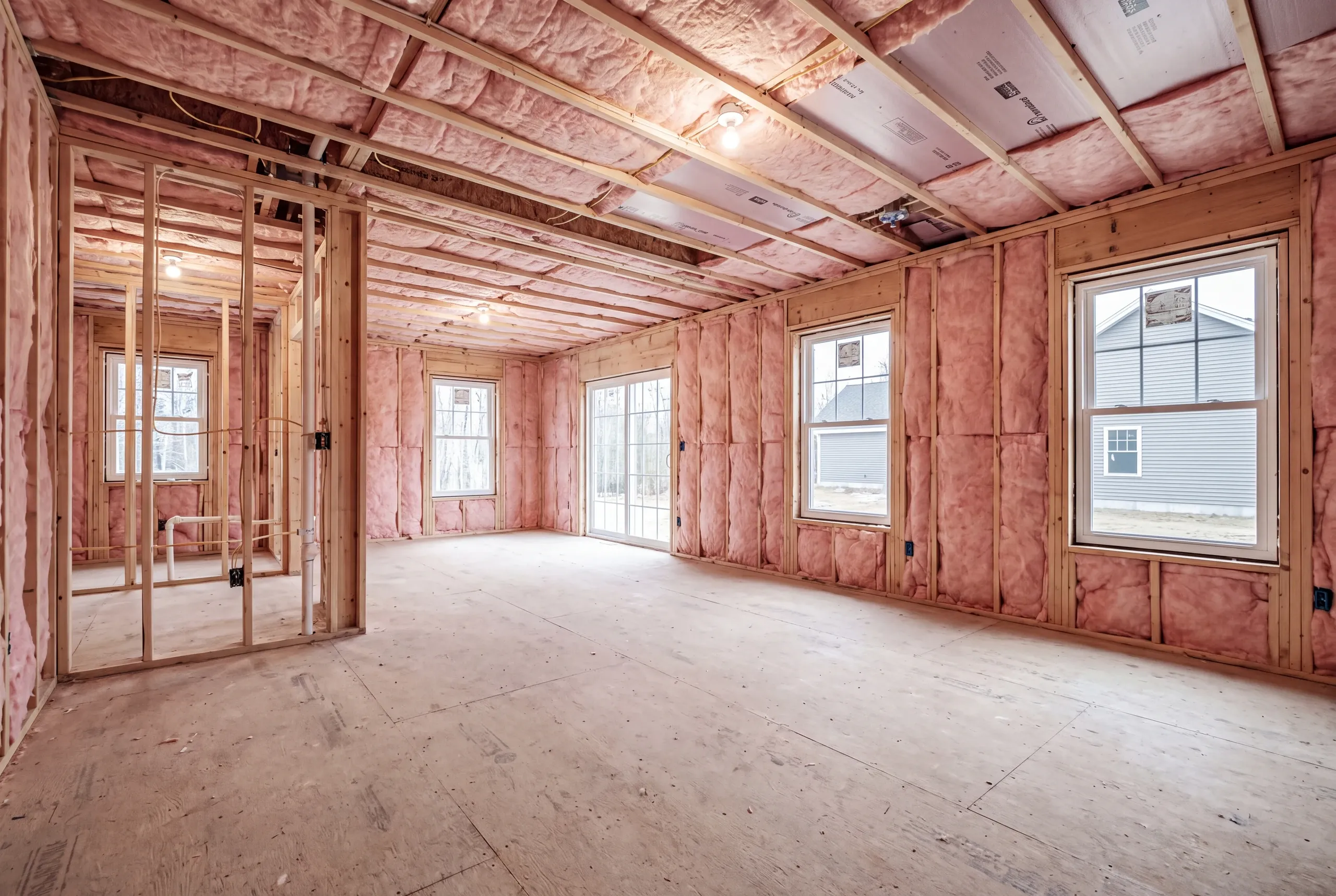 Insulation upgrade during a Farmington, Maine home renovation