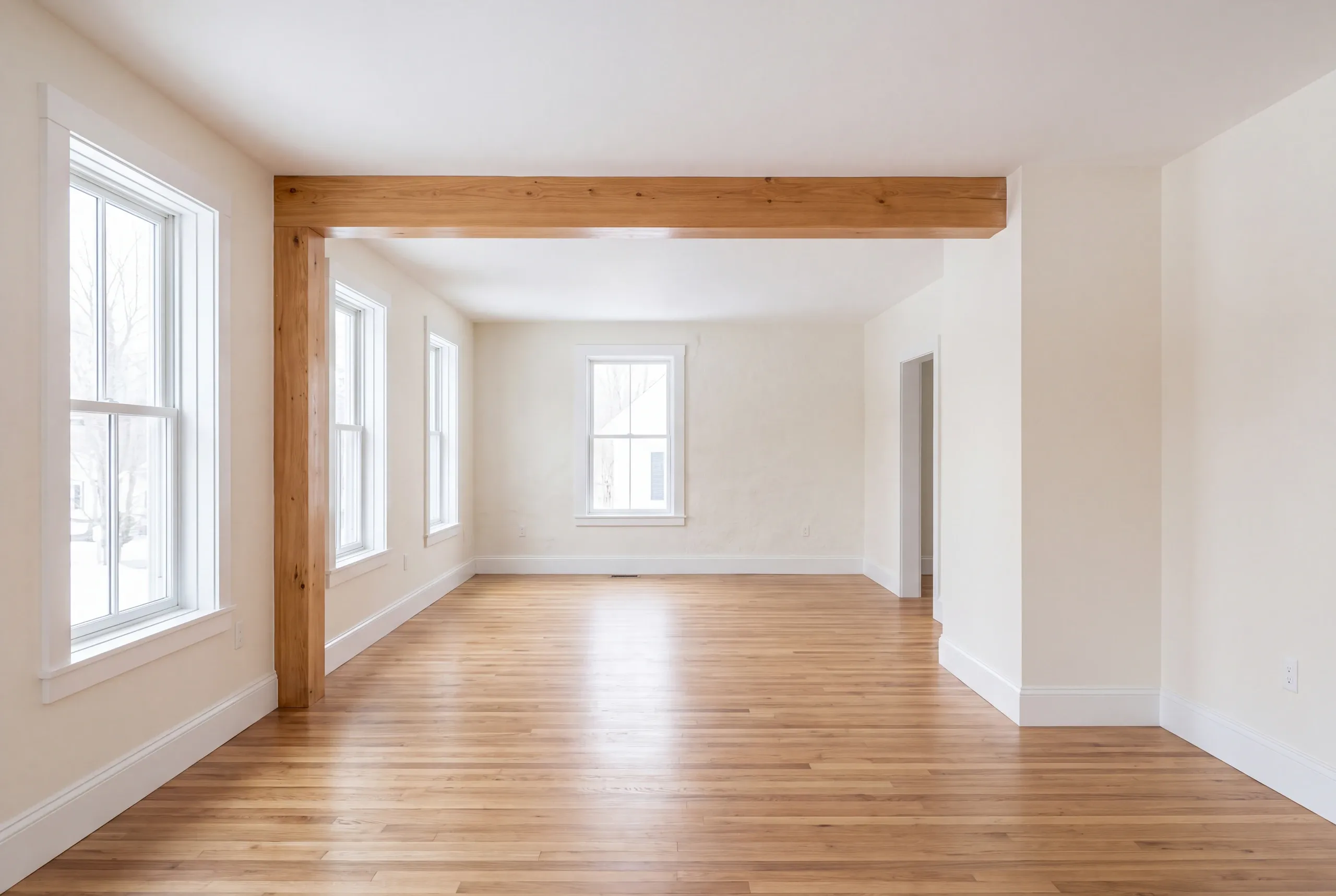 Finished renovated interior in a Farmington, Maine house